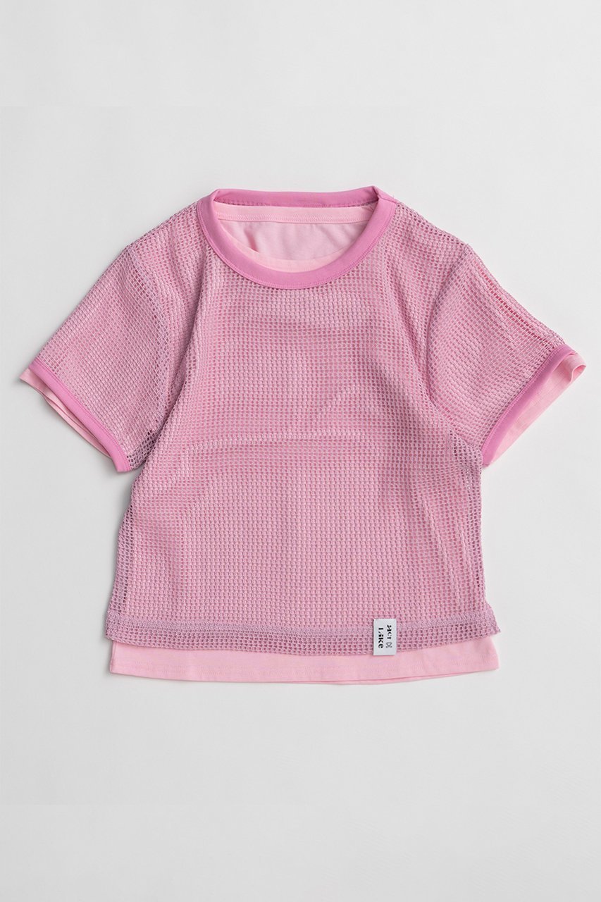 【メゾンスペシャル/MAISON SPECIAL】のMesh Layered T-Shirt/メッシュレイヤードTシャツ インテリア・キッズ・メンズ・レディースファッション・服の通販 founy(ファニー) 　ファッション　Fashion　レディースファッション　Fashion for Women　トップス・カットソー　Cut & Sew Tops　シャツ・ブラウス・オフィスカジュアル　Elegant Blouses & Button-Ups　ロングTシャツ・Tシャツ　Longline T-Shirts & Tees　カットソー・ベーシックTシャツ　Cut-and-Sewn Tops / Stretch Tees & Basics　ショート　Short, Short Length　シンプル　Simple, Minimal　スリーブ　Sleeve, Long Sleeve / Short Sleeve　テレコ　Ribbed, Rib Stitch　デニム　Denim, Jeans Material　フィット　Fit, Slim Fit　メッシュ　Mesh, Net Fabric　ワイド　Wide, Wide Fit　夏　Summer　新作・新入荷　New Arrivals / New In　PNK(ピンク)|ID: prp329100004932888 ipo3291000000037025562