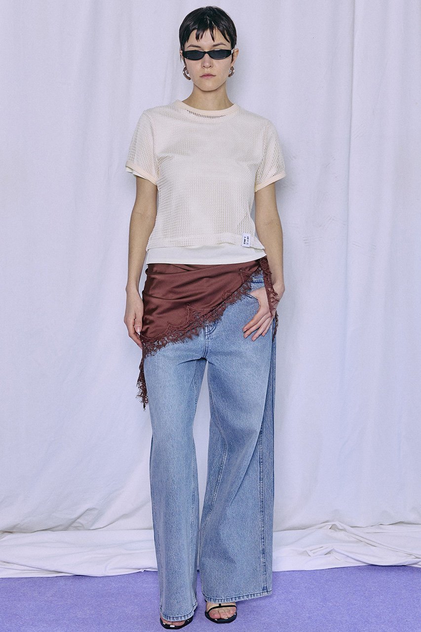 【メゾンスペシャル/MAISON SPECIAL】のMesh Layered T-Shirt/メッシュレイヤードTシャツ 人気、トレンドファッション・服の通販 founy(ファニー) 　ファッション　Fashion　レディースファッション　Fashion for Women　トップス・カットソー　Cut & Sew Tops　シャツ・ブラウス・オフィスカジュアル　Elegant Blouses & Button-Ups　ロングTシャツ・Tシャツ　Longline T-Shirts & Tees　カットソー・ベーシックTシャツ　Cut-and-Sewn Tops / Stretch Tees & Basics　ショート　Short, Short Length　シンプル　Simple, Minimal　スリーブ　Sleeve, Long Sleeve / Short Sleeve　テレコ　Ribbed, Rib Stitch　デニム　Denim, Jeans Material　フィット　Fit, Slim Fit　メッシュ　Mesh, Net Fabric　ワイド　Wide, Wide Fit　夏　Summer　新作・新入荷　New Arrivals / New In　other-2|ID: prp329100004932888 ipo3291000000037025563