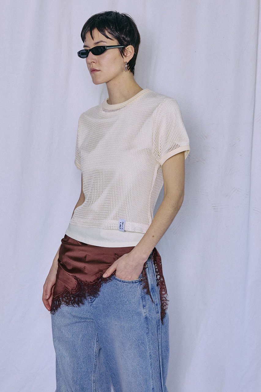 【メゾンスペシャル/MAISON SPECIAL】のMesh Layered T-Shirt/メッシュレイヤードTシャツ 人気、トレンドファッション・服の通販 founy(ファニー) 　ファッション　Fashion　レディースファッション　Fashion for Women　トップス・カットソー　Cut & Sew Tops　シャツ・ブラウス・オフィスカジュアル　Elegant Blouses & Button-Ups　ロングTシャツ・Tシャツ　Longline T-Shirts & Tees　カットソー・ベーシックTシャツ　Cut-and-Sewn Tops / Stretch Tees & Basics　ショート　Short, Short Length　シンプル　Simple, Minimal　スリーブ　Sleeve, Long Sleeve / Short Sleeve　テレコ　Ribbed, Rib Stitch　デニム　Denim, Jeans Material　フィット　Fit, Slim Fit　メッシュ　Mesh, Net Fabric　ワイド　Wide, Wide Fit　夏　Summer　新作・新入荷　New Arrivals / New In　other-4|ID: prp329100004932888 ipo3291000000037025565