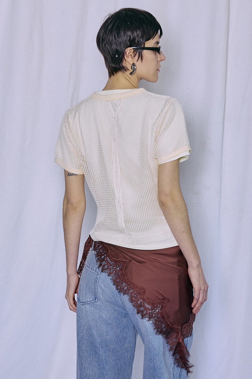 【メゾンスペシャル/MAISON SPECIAL】のMesh Layered T-Shirt/メッシュレイヤードTシャツ 人気、トレンドファッション・服の通販 founy(ファニー) 　ファッション　Fashion　レディースファッション　Fashion for Women　トップス・カットソー　Cut & Sew Tops　シャツ・ブラウス・オフィスカジュアル　Elegant Blouses & Button-Ups　ロングTシャツ・Tシャツ　Longline T-Shirts & Tees　カットソー・ベーシックTシャツ　Cut-and-Sewn Tops / Stretch Tees & Basics　ショート　Short, Short Length　シンプル　Simple, Minimal　スリーブ　Sleeve, Long Sleeve / Short Sleeve　テレコ　Ribbed, Rib Stitch　デニム　Denim, Jeans Material　フィット　Fit, Slim Fit　メッシュ　Mesh, Net Fabric　ワイド　Wide, Wide Fit　夏　Summer　新作・新入荷　New Arrivals / New In　other-8|ID: prp329100004932888 ipo3291000000037025569