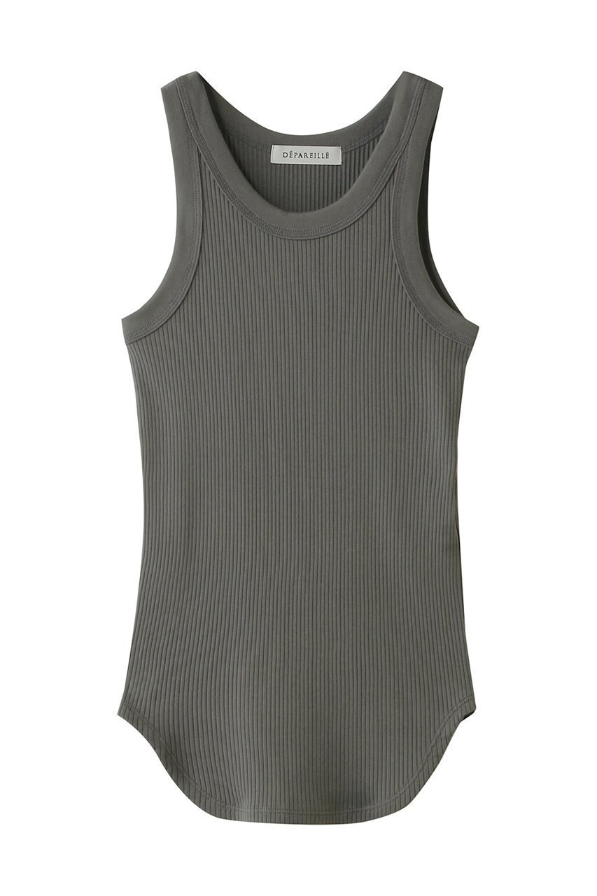 【デパリエ/DEPAREILLE】のオーガニックコットンリブタンクトップ インテリア・キッズ・メンズ・レディースファッション・服の通販 founy(ファニー) 　ファッション　Fashion　レディースファッション　Fashion for Women　トップス・カットソー　Cut & Sew Tops　キャミソール&ノースリーブ　Camisoles & Sleeveless Tops　シャツ・ブラウス・オフィスカジュアル　Elegant Blouses & Button-Ups　ロングTシャツ・Tシャツ　Longline T-Shirts & Tees　カットソー・ベーシックTシャツ　Cut-and-Sewn Tops / Stretch Tees & Basics　アメリカン　American Style　インナー　Innerwear　カーディガン　Cardigan, Knitwear　キャミソール　Camisole, Spaghetti Strap Top　スリーブ　Sleeve, Long Sleeve / Short Sleeve　タンク　Tank Top, Sleeveless Top　再入荷　Restock / Back in Stock　夏　Summer　春　Spring　S/S・春夏　SS, Spring/Summer, Warm Season　チャコールグレー|ID: prp329100004932891 ipo3291000000037025586