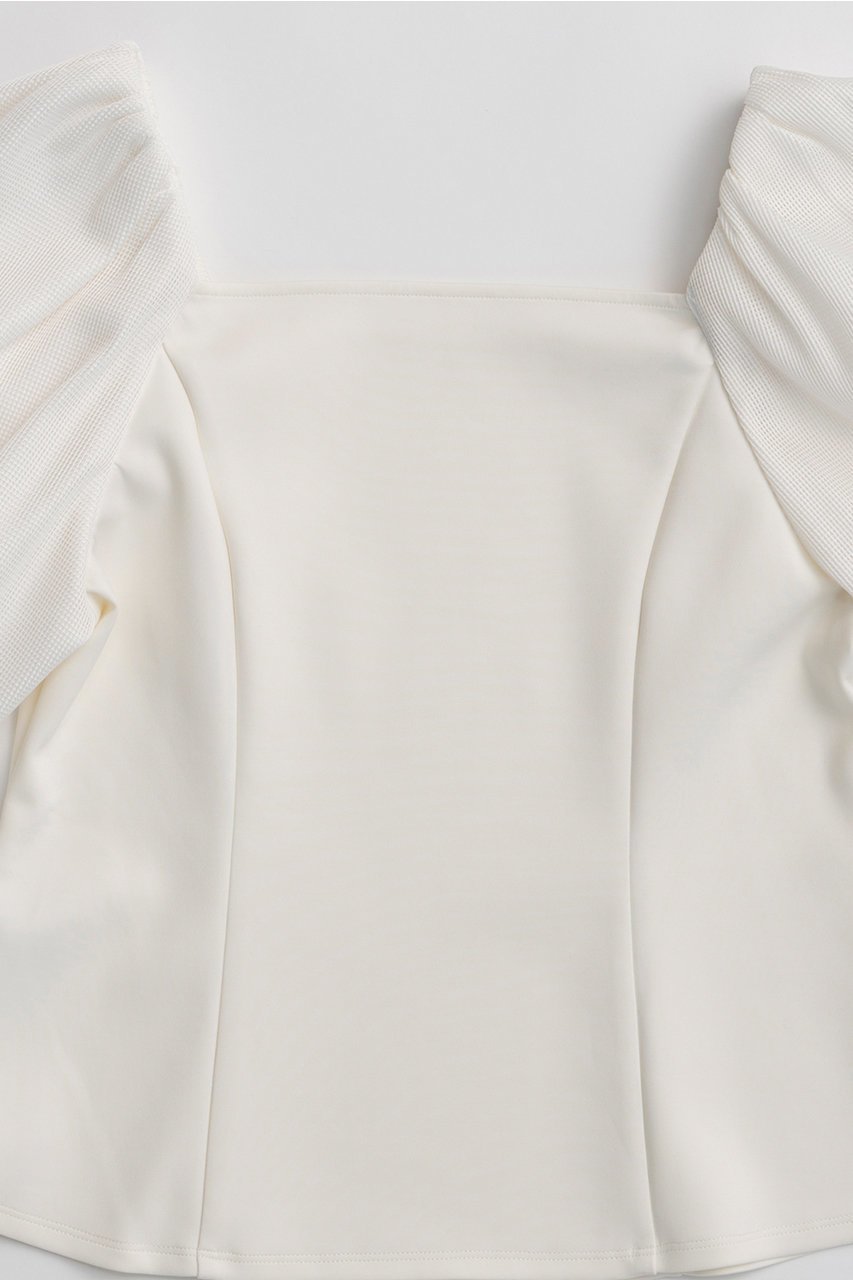 【メゾンスペシャル/MAISON SPECIAL】のMesh Bonded Sleeve Top/メッシュダンボールスリーブトップス 人気、トレンドファッション・服の通販 founy(ファニー) 　ファッション　Fashion　レディースファッション　Fashion for Women　トップス・カットソー　Cut & Sew Tops　シャツ・ブラウス・オフィスカジュアル　Elegant Blouses & Button-Ups　ロングTシャツ・Tシャツ　Longline T-Shirts & Tees　カットソー・ベーシックTシャツ　Cut-and-Sewn Tops / Stretch Tees & Basics　カッティング　Cutting Detail　ショート　Short, Short Length　スクエア　Square, Square Shape　スリーブ　Sleeve, Long Sleeve / Short Sleeve　デコルテ　Décolleté, Neckline　メッシュ　Mesh, Net Fabric　エレガント 上品　Elegant　新作・新入荷　New Arrivals / New In　other-6|ID: prp329100004932893 ipo3291000000037025608