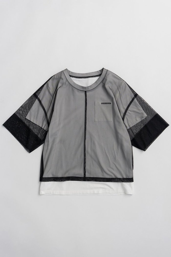 【メゾンスペシャル/MAISON SPECIAL】のSheer Layered T-Shirt/シアーレイヤードTシャツ インテリア・キッズ・メンズ・レディースファッション・服の通販 founy(ファウニー) https://founy.com/ ファッション Fashion レディースファッション Fashion for Women トップス・カットソー Cut & Sew Tops シャツ・ブラウス・オフィスカジュアル Elegant Blouses & Button-Ups ロングTシャツ・Tシャツ Longline T-Shirts & Tees カットソー・ベーシックTシャツ Cut-and-Sewn Tops / Stretch Tees & Basics カットソー Cut and Sewn Top ショート Short, Short Length スリーブ Sleeve, Long Sleeve / Short Sleeve チュール Tulip, Tulip Motif ドッキング Docking, Mixed Material ポケット Pocket, Pocket Detail 再入荷 Restock / Back in Stock |ID: prp329100004932895 ipo3291000000037025617