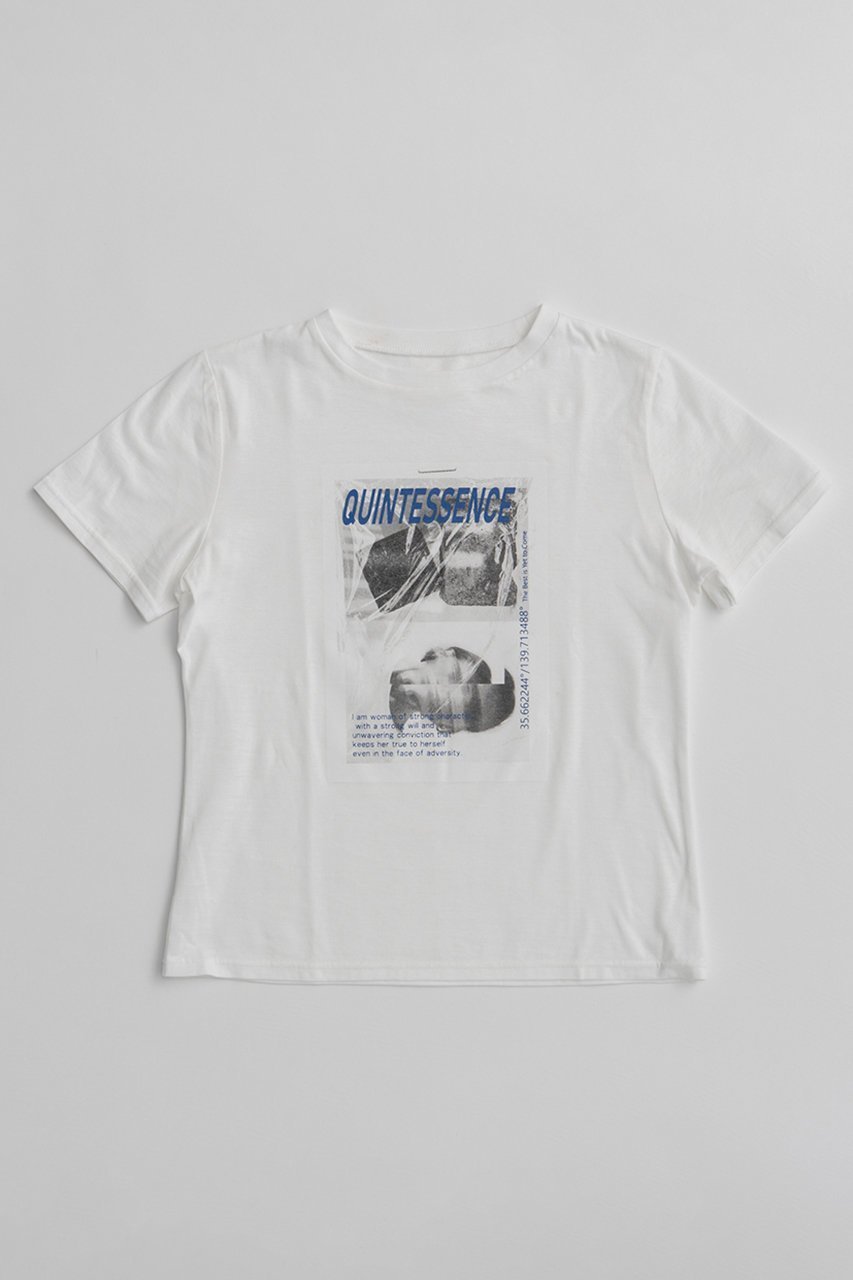 【メゾンスペシャル/MAISON SPECIAL】のQUINTESSENCE Print T-Shirt/QUINTESSENCEプリントTEE インテリア・キッズ・メンズ・レディースファッション・服の通販 founy(ファニー) 　ファッション　Fashion　レディースファッション　Fashion for Women　トップス・カットソー　Cut & Sew Tops　シャツ・ブラウス・オフィスカジュアル　Elegant Blouses & Button-Ups　ロングTシャツ・Tシャツ　Longline T-Shirts & Tees　カットソー・ベーシックTシャツ　Cut-and-Sewn Tops / Stretch Tees & Basics　グラフィック　Graphic, Graphic Design　ショート　Short, Short Length　スリーブ　Sleeve, Long Sleeve / Short Sleeve　デニム　Denim, Jeans Material　プリント　Print, Printed Pattern　新作・新入荷　New Arrivals / New In　WHT(ホワイト)|ID: prp329100004932898 ipo3291000000037025641