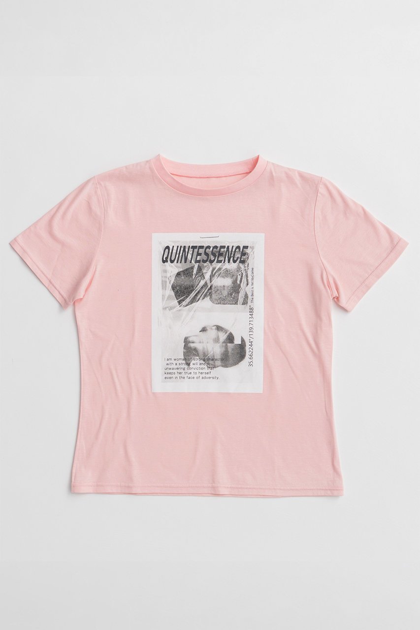 【メゾンスペシャル/MAISON SPECIAL】のQUINTESSENCE Print T-Shirt/QUINTESSENCEプリントTEE インテリア・キッズ・メンズ・レディースファッション・服の通販 founy(ファニー) 　ファッション　Fashion　レディースファッション　Fashion for Women　トップス・カットソー　Cut & Sew Tops　シャツ・ブラウス・オフィスカジュアル　Elegant Blouses & Button-Ups　ロングTシャツ・Tシャツ　Longline T-Shirts & Tees　カットソー・ベーシックTシャツ　Cut-and-Sewn Tops / Stretch Tees & Basics　グラフィック　Graphic, Graphic Design　ショート　Short, Short Length　スリーブ　Sleeve, Long Sleeve / Short Sleeve　デニム　Denim, Jeans Material　プリント　Print, Printed Pattern　新作・新入荷　New Arrivals / New In　PNK(ピンク)|ID: prp329100004932898 ipo3291000000037025642