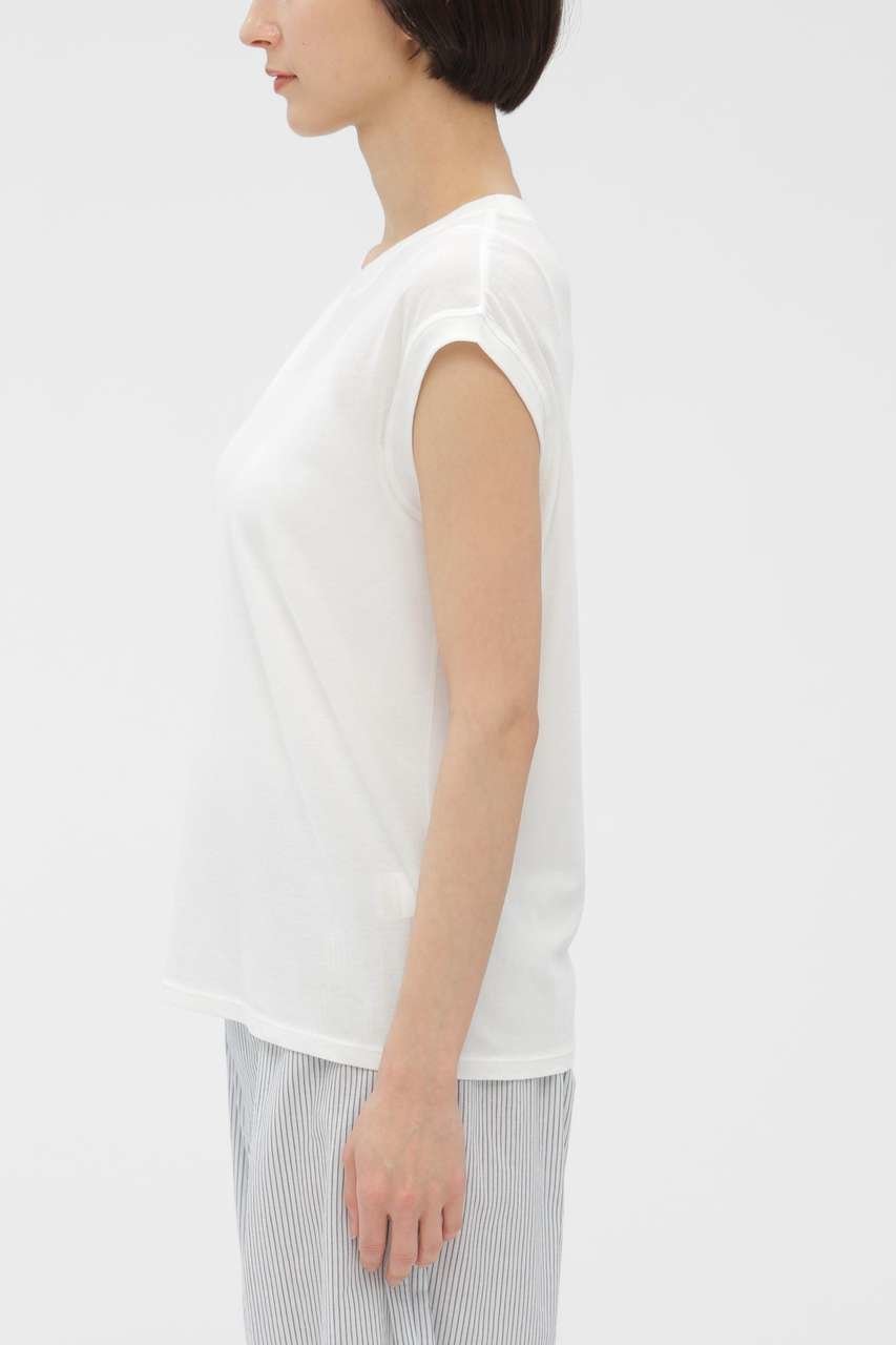 【マーガレットハウエル/MARGARET HOWELL】のSIRO SPUN COTTON JERSEY TOP 人気、トレンドファッション・服の通販 founy(ファニー) 　ファッション　Fashion　レディースファッション　Fashion for Women　トップス・カットソー　Cut & Sew Tops　シャツ・ブラウス・オフィスカジュアル　Elegant Blouses & Button-Ups　ロングTシャツ・Tシャツ　Longline T-Shirts & Tees　カットソー・ベーシックTシャツ　Cut-and-Sewn Tops / Stretch Tees & Basics　なめらか　Smooth, Silky Texture　ショート　Short, Short Length　スリーブ　Sleeve, Long Sleeve / Short Sleeve　新作・新入荷　New Arrivals / New In　other-5|ID: prp329100004932902 ipo3291000000037025682