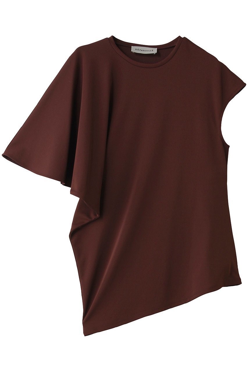 【デパリエ/DEPAREILLE】のトリアセテートジャージーアシンメトリートップス 人気、トレンドファッション・服の通販 founy(ファニー) 　ファッション　Fashion　レディースファッション　Fashion for Women　トップス・カットソー　Cut & Sew Tops　シャツ・ブラウス・オフィスカジュアル　Elegant Blouses & Button-Ups　ロングTシャツ・Tシャツ　Longline T-Shirts & Tees　カットソー・ベーシックTシャツ　Cut-and-Sewn Tops / Stretch Tees & Basics　アシンメトリー　Asymmetrical Style　ショート　Short, Short Length　スリーブ　Sleeve, Long Sleeve / Short Sleeve　夏　Summer　新作・新入荷　New Arrivals / New In　春　Spring　S/S・春夏　SS, Spring/Summer, Warm Season　 other-1|ID: prp329100004932903 ipo3291000000037025686