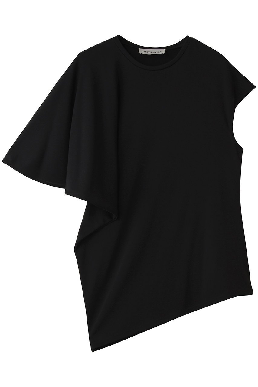 【デパリエ/DEPAREILLE】のトリアセテートジャージーアシンメトリートップス インテリア・キッズ・メンズ・レディースファッション・服の通販 founy(ファニー) 　ファッション　Fashion　レディースファッション　Fashion for Women　トップス・カットソー　Cut & Sew Tops　シャツ・ブラウス・オフィスカジュアル　Elegant Blouses & Button-Ups　ロングTシャツ・Tシャツ　Longline T-Shirts & Tees　カットソー・ベーシックTシャツ　Cut-and-Sewn Tops / Stretch Tees & Basics　アシンメトリー　Asymmetrical Style　ショート　Short, Short Length　スリーブ　Sleeve, Long Sleeve / Short Sleeve　夏　Summer　新作・新入荷　New Arrivals / New In　春　Spring　S/S・春夏　SS, Spring/Summer, Warm Season　ブラック|ID: prp329100004932903 ipo3291000000037025689