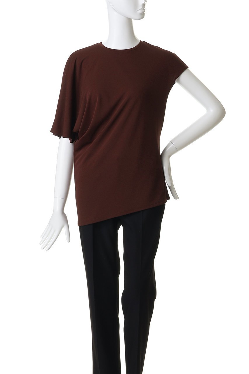 【デパリエ/DEPAREILLE】のトリアセテートジャージーアシンメトリートップス 人気、トレンドファッション・服の通販 founy(ファニー) 　ファッション　Fashion　レディースファッション　Fashion for Women　トップス・カットソー　Cut & Sew Tops　シャツ・ブラウス・オフィスカジュアル　Elegant Blouses & Button-Ups　ロングTシャツ・Tシャツ　Longline T-Shirts & Tees　カットソー・ベーシックTシャツ　Cut-and-Sewn Tops / Stretch Tees & Basics　アシンメトリー　Asymmetrical Style　ショート　Short, Short Length　スリーブ　Sleeve, Long Sleeve / Short Sleeve　夏　Summer　新作・新入荷　New Arrivals / New In　春　Spring　S/S・春夏　SS, Spring/Summer, Warm Season　other-2|ID: prp329100004932903 ipo3291000000037025690