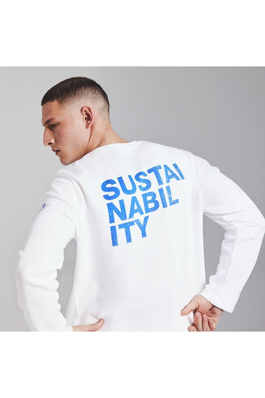 【エコアルフ/ECOALF / MEN】の【MEN】SUSTANO バックプリント スウェット / SUSTANO BACK LONGSLEEVE MAN インテリア・キッズ・メンズ・レディースファッション・服の通販 founy(ファニー) 　ファッション　Fashion　メンズファッション　Fashion for Men　トップス・カットソー　Cut & Sew Tops　メンズシャツ　Shirts　なめらか　Smooth, Silky Texture　シンプル　Simple, Minimal　スウェット / スエット　Sweatshirt, Sweatwear　スリーブ　Sleeve, Long Sleeve / Short Sleeve　フロント　Front, Front Design　プリント　Print, Printed Pattern　ロング　Long, Long-Length　新作・新入荷　New Arrivals / New In　ホワイト|ID: prp329100004932905 ipo3291000000037025701