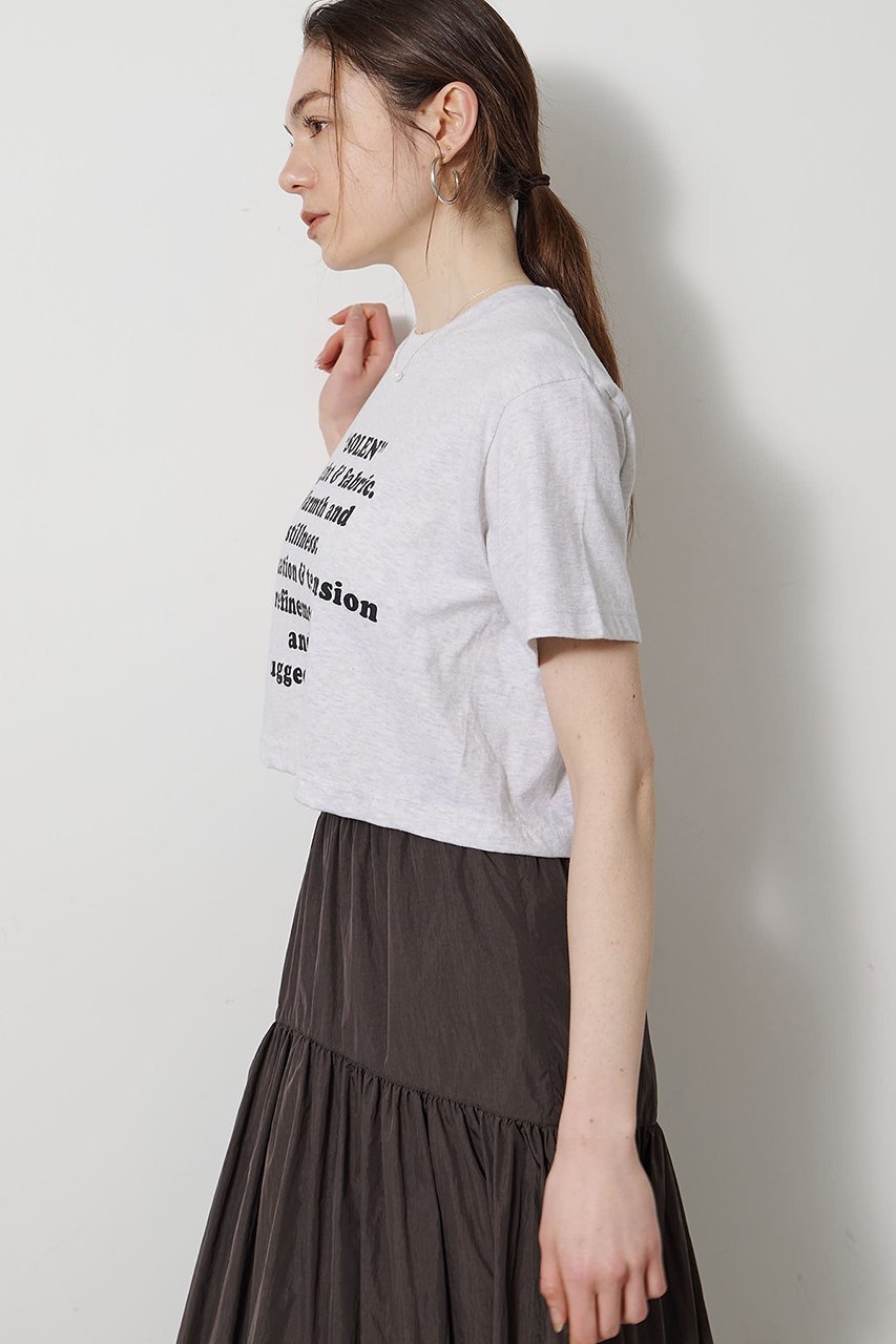 【ウィムガゼット/Whim Gazette】のレタリングTEE 人気、トレンドファッション・服の通販 founy(ファニー) 　ファッション　Fashion　レディースファッション　Fashion for Women　トップス・カットソー　Cut & Sew Tops　シャツ・ブラウス・オフィスカジュアル　Elegant Blouses & Button-Ups　ロングTシャツ・Tシャツ　Longline T-Shirts & Tees　カットソー・ベーシックTシャツ　Cut-and-Sewn Tops / Stretch Tees & Basics　カットソー　Cut and Sewn Top　ショート　Short, Short Length　スリーブ　Sleeve, Long Sleeve / Short Sleeve　バランス　Balance, Style Balance　フロント　Front, Front Design　プリント　Print, Printed Pattern　半袖　Short Sleeve, Half Sleeve　定番　Standard, Basic Item　新作・新入荷　New Arrivals / New In　other-3|ID: prp329100004932910 ipo3291000000037025745