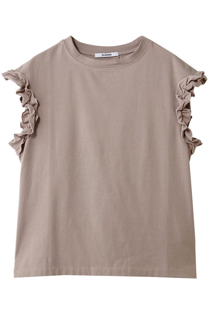 【スローン/SLOANE】の【ELLE SHOP限定】コットン フリルフレンチスリーブ インテリア・キッズ・メンズ・レディースファッション・服の通販 founy(ファウニー) https://founy.com/ ファッション Fashion レディースファッション Fashion for Women トップス・カットソー Cut & Sew Tops シャツ・ブラウス・オフィスカジュアル Elegant Blouses & Button-Ups ロングTシャツ・Tシャツ Longline T-Shirts & Tees カットソー・ベーシックTシャツ Cut-and-Sewn Tops / Stretch Tees & Basics ギャザー Gathered, Ruffled ショート Short, Short Length スリーブ Sleeve, Long Sleeve / Short Sleeve バランス Balance, Style Balance フェミニン Feminine, Girly フリル Frill, Ruffle 抗菌 Antibacterial, Bacteria-Resistant |ID: prp329100004932912 ipo3291000000037025759