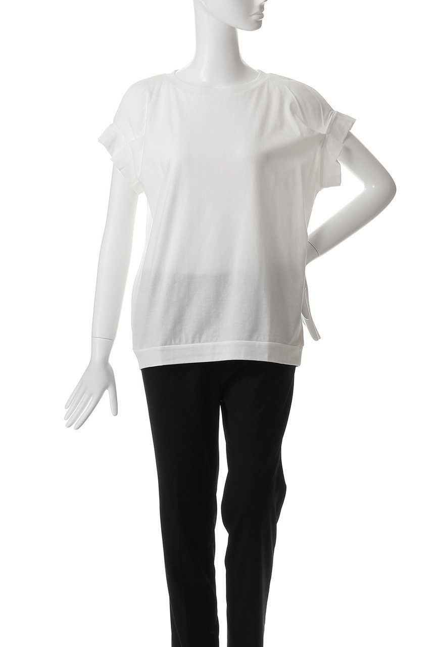 【ミズイロ インド/mizuiro ind】のfrill slv crew neck P/O プルオーバー 人気、トレンドファッション・服の通販 founy(ファニー) 　ファッション　Fashion　レディースファッション　Fashion for Women　トップス・カットソー　Cut & Sew Tops　シャツ・ブラウス・オフィスカジュアル　Elegant Blouses & Button-Ups　カジュアルプルオーバー・ニットトップス　Pullovers & Knit Tops / Casual Pullovers　ショート　Short, Short Length　シンプル　Simple, Minimal　スリーブ　Sleeve, Long Sleeve / Short Sleeve　フェミニン　Feminine, Girly　フリル　Frill, Ruffle　夏　Summer　春　Spring　S/S・春夏　SS, Spring/Summer, Warm Season　other-2|ID: prp329100004932955 ipo3291000000037026144