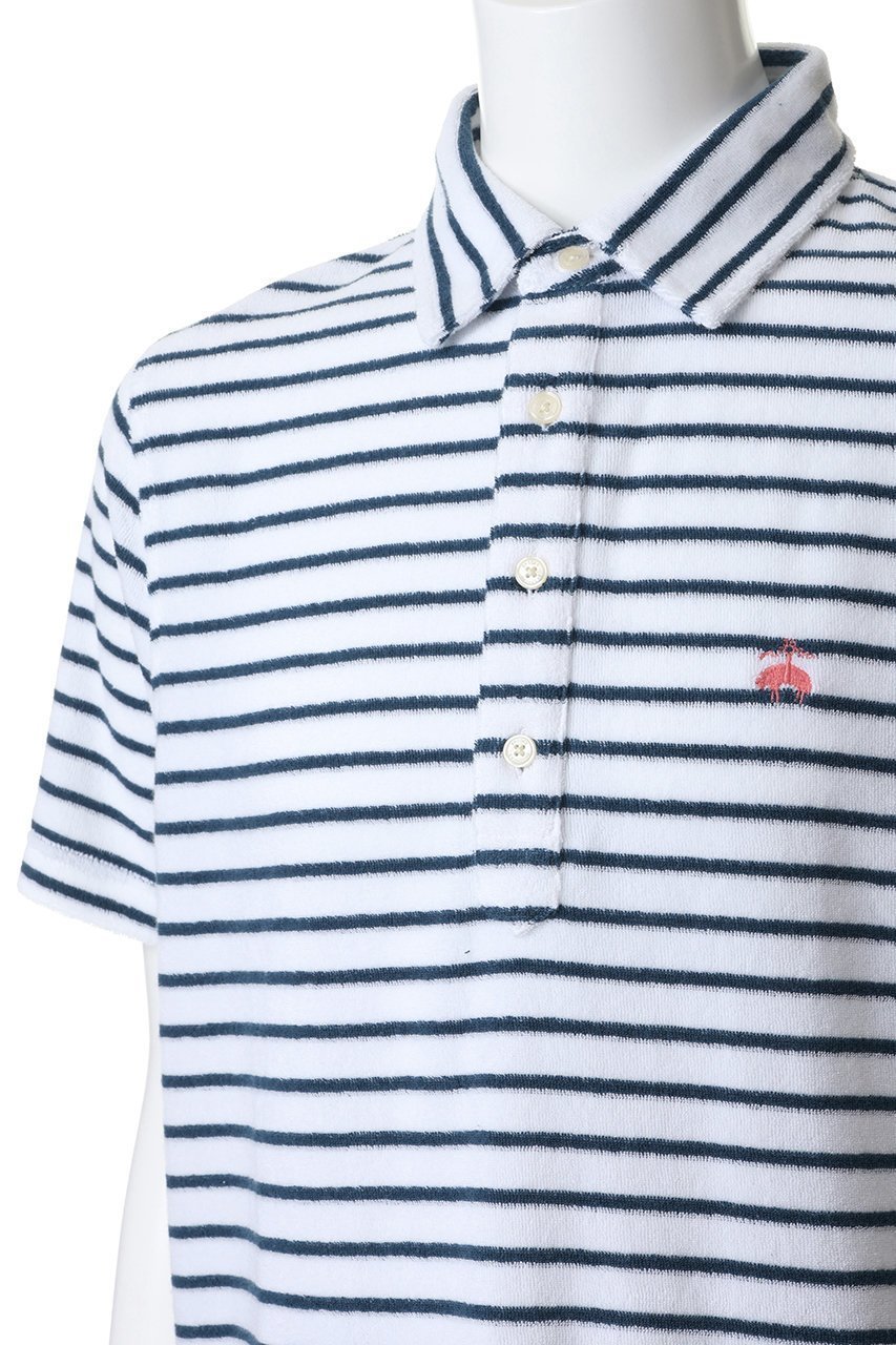 【ブルックス ブラザーズ/Brooks Brothers / MEN】の【MEN】コットン/ポリエステル GFロゴ テリークロス ストライプ ポロシャツ 人気、トレンドファッション・服の通販 founy(ファニー) 　ファッション　Fashion　メンズファッション　Fashion for Men　トップス・カットソー　Cut & Sew Tops　メンズシャツ　Shirts　ポロシャツ / きれいめカジュアルスタイル　Polo Shirts　ゴルフ　Golf　ショート　Short, Short Length　ストライプ　Stripe, Striped Pattern　スポーツ　Sports, Activewear　スリーブ　Sleeve, Long Sleeve / Short Sleeve　ハーフ　Half, Half-Length　ポロシャツ　Polo Shirt, Collared Tee　吸水　Absorbent, Quick-Dry　新作・新入荷　New Arrivals / New In　other-5|ID: prp329100004932983 ipo3291000000037026335