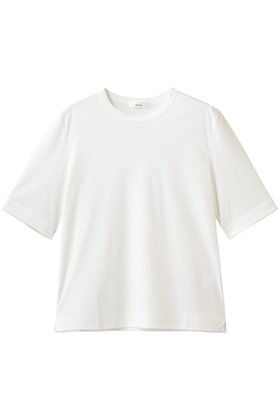 【エブール/ebure】 ナチュラルファンクションスムース 5分袖コンパクトTシャツ(接触冷感・汗染み防止)大人の最旬トレンドファッション＆コーディネート founy(ファウニー) ファッション Fashion レディースファッション Fashion for Women トップス・カットソー Cut & Sew Tops シャツ・ブラウス・オフィスカジュアル Elegant Blouses & Button-Ups ロングTシャツ・Tシャツ Longline T-Shirts & Tees カットソー・ベーシックTシャツ Cut-and-Sewn Tops / Stretch Tees & Basics コンパクト Compact, Small Size ショート Short, Short Length スリーブ Sleeve, Long Sleeve / Short Sleeve バランス Balance, Style Balance エレガント 上品 Elegant 夏 Summer 定番 Standard, Basic Item 新作・新入荷 New Arrivals / New In |ID:prp329100004933024
