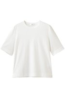 【エブール/ebure】のナチュラルファンクションスムース 5分袖コンパクトTシャツ(接触冷感・汗染み防止) 大人の最旬トレンドファッション＆コーディネート founy(ファウニー) ファッション Fashion レディースファッション Fashion for Women トップス・カットソー Cut & Sew Tops シャツ・ブラウス・オフィスカジュアル Elegant Blouses & Button-Ups ロングTシャツ・Tシャツ Longline T-Shirts & Tees カットソー・ベーシックTシャツ Cut-and-Sewn Tops / Stretch Tees & Basics コンパクト Compact, Small Size ショート Short, Short Length スリーブ Sleeve, Long Sleeve / Short Sleeve バランス Balance, Style Balance エレガント 上品 Elegant 夏 Summer 定番 Standard, Basic Item 新作・新入荷 New Arrivals / New In |ID:prp329100004933024
