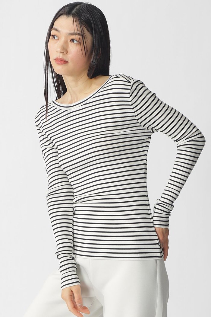 【エコアルフ/ECOALF】のFARO ロングTシャツ / FARO LONG T-SHIRT WOMAN インテリア・キッズ・メンズ・レディースファッション・服の通販 founy(ファウニー) https://founy.com/ ファッション Fashion レディースファッション Fashion for Women トップス・カットソー Cut & Sew Tops シャツ・ブラウス・オフィスカジュアル Elegant Blouses & Button-Ups ロングTシャツ・Tシャツ Longline T-Shirts & Tees カットソー・ベーシックTシャツ Cut-and-Sewn Tops / Stretch Tees & Basics なめらか Smooth, Silky Texture ストライプ Stripe, Striped Pattern スリム Slim, Slim Fit スリーブ Sleeve, Long Sleeve / Short Sleeve ファブリック Fabric, Textile フィット Fit, Slim Fit フロント Front, Front Design ベーシック Basic, Essential ラウンド Round, Round Neck ロング Long, Long-Length 再入荷 Restock / Back in Stock |ID: prp329100004933034 ipo3291000000037241073