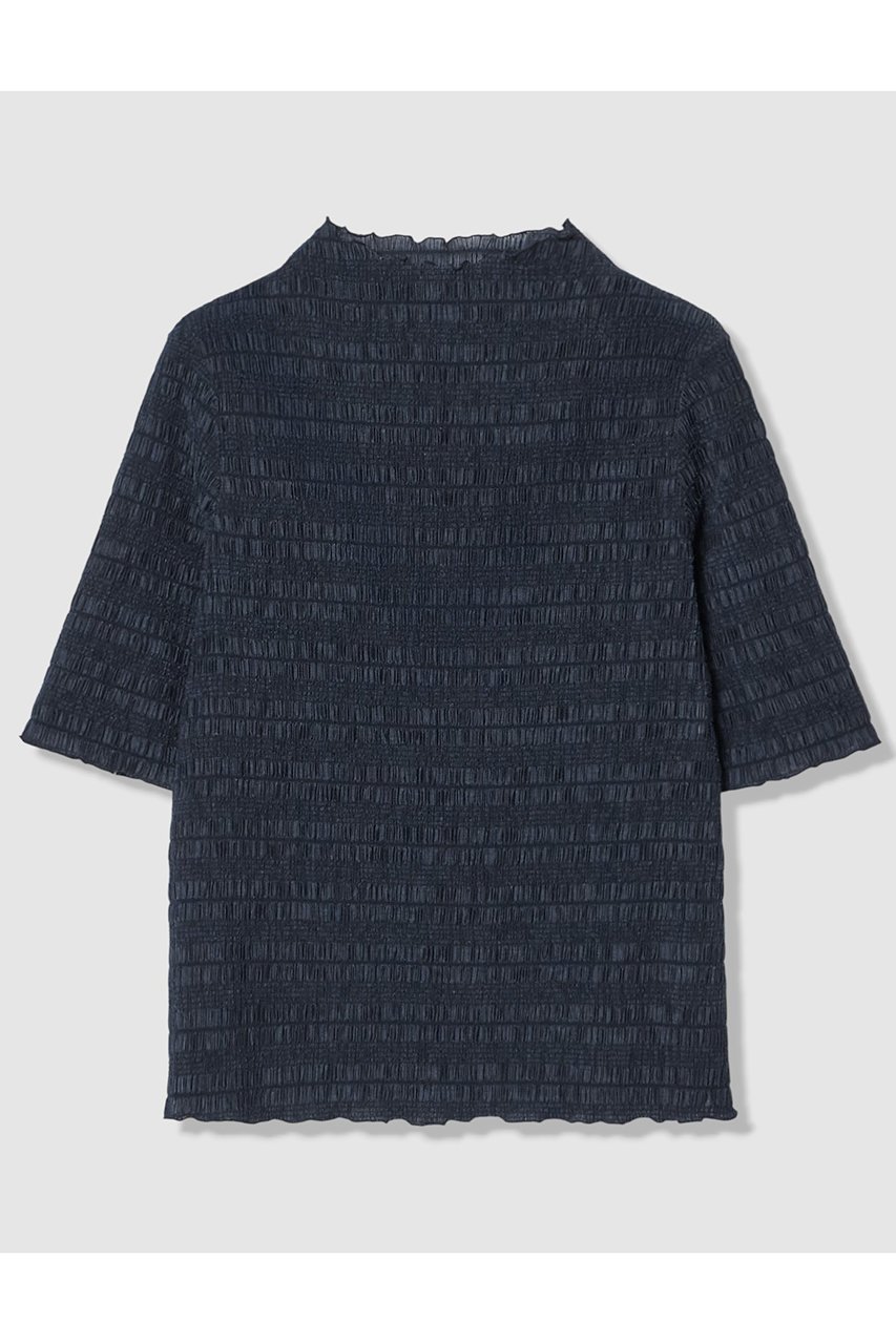 【アナイ/ANAYI】のシャーリング5分袖 プルオーバー インテリア・キッズ・メンズ・レディースファッション・服の通販 founy(ファニー) 　ファッション　Fashion　レディースファッション　Fashion for Women　トップス・カットソー　Cut & Sew Tops　シャツ・ブラウス・オフィスカジュアル　Elegant Blouses & Button-Ups　ロングTシャツ・Tシャツ　Longline T-Shirts & Tees　カジュアルプルオーバー・ニットトップス　Pullovers & Knit Tops / Casual Pullovers　カットソー・ベーシックTシャツ　Cut-and-Sewn Tops / Stretch Tees & Basics　おすすめ　Recommended / Our Picks　インナー　Innerwear　カットソー　Cut and Sewn Top　シアー　Sheer, See-Through　シャーリング　Shirring, Ruched　ショート　Short, Short Length　ジャケット　Jacket, Outerwear　ストレッチ　Stretch, Stretchy Fabric　スリーブ　Sleeve, Long Sleeve / Short Sleeve　ボトルネック　Bottle Neck, Mock Neck　新作・新入荷　New Arrivals / New In　ネイビー|ID: prp329100004933036 ipo3291000000037026684