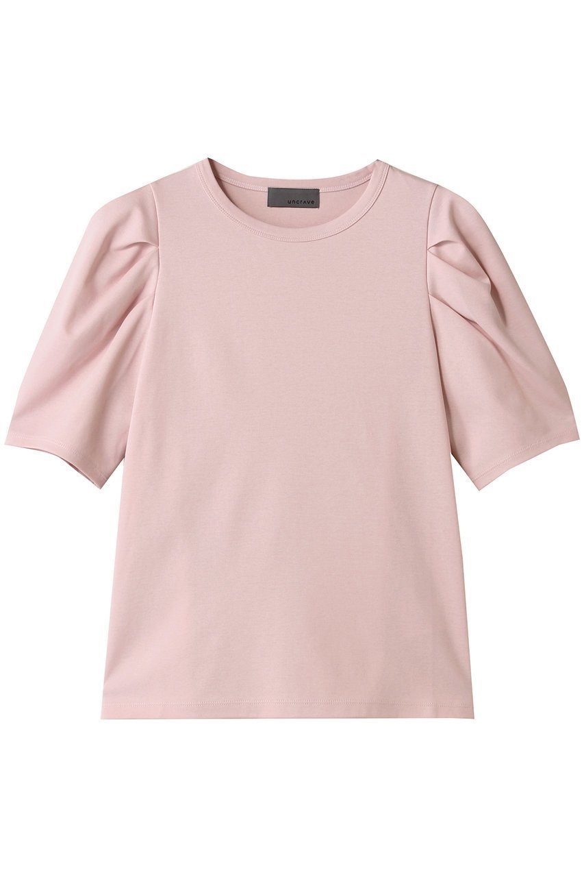 【アンクレイヴ/uncrave】のダブルフェイスジャージー ボリュームスリーブカットソー インテリア・キッズ・メンズ・レディースファッション・服の通販 founy(ファニー) 　ファッション　Fashion　レディースファッション　Fashion for Women　トップス・カットソー　Cut & Sew Tops　シャツ・ブラウス・オフィスカジュアル　Elegant Blouses & Button-Ups　ロングTシャツ・Tシャツ　Longline T-Shirts & Tees　カットソー・ベーシックTシャツ　Cut-and-Sewn Tops / Stretch Tees & Basics　ボリューム袖・フリルスリーブブラウス　Voluminous & Ruffle Sleeves / Puffy Sleeve Tops　カットソー　Cut and Sewn Top　コンパクト　Compact, Small Size　ショート　Short, Short Length　シルケット　Silket, Silky Cotton　スリーブ　Sleeve, Long Sleeve / Short Sleeve　トレンド　Trend, Trending Now　モダン　Modern, Contemporary　ピンク|ID: prp329100004933050 ipo3291000000037026790