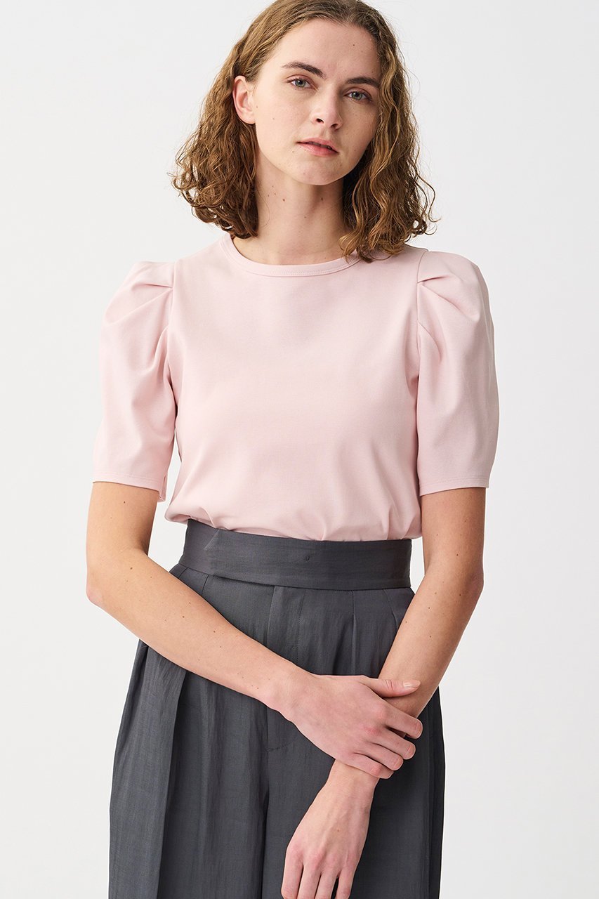 【アンクレイヴ/uncrave】のダブルフェイスジャージー ボリュームスリーブカットソー 人気、トレンドファッション・服の通販 founy(ファニー) 　ファッション　Fashion　レディースファッション　Fashion for Women　トップス・カットソー　Cut & Sew Tops　シャツ・ブラウス・オフィスカジュアル　Elegant Blouses & Button-Ups　ロングTシャツ・Tシャツ　Longline T-Shirts & Tees　カットソー・ベーシックTシャツ　Cut-and-Sewn Tops / Stretch Tees & Basics　ボリューム袖・フリルスリーブブラウス　Voluminous & Ruffle Sleeves / Puffy Sleeve Tops　カットソー　Cut and Sewn Top　コンパクト　Compact, Small Size　ショート　Short, Short Length　シルケット　Silket, Silky Cotton　スリーブ　Sleeve, Long Sleeve / Short Sleeve　トレンド　Trend, Trending Now　モダン　Modern, Contemporary　other-8|ID: prp329100004933050 ipo3291000000037026812