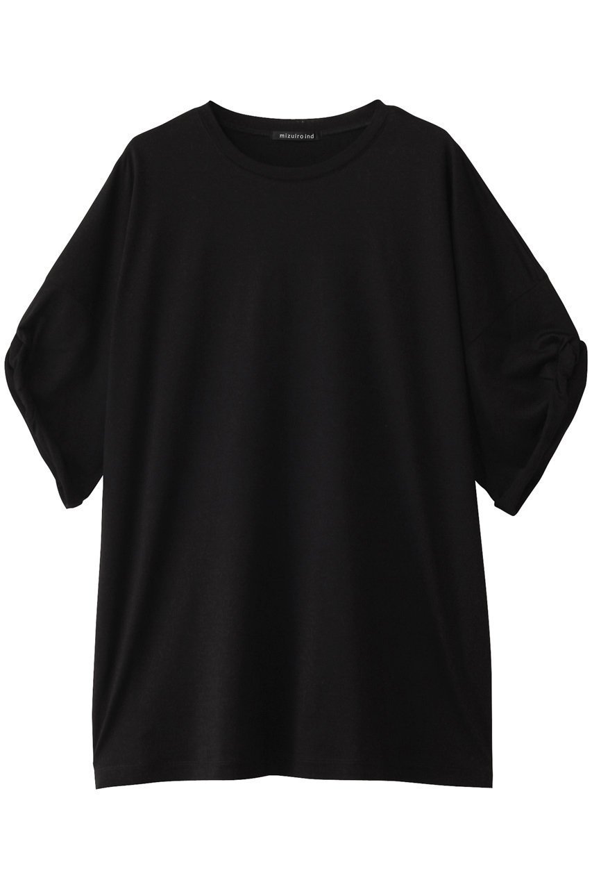 【ミズイロ インド/mizuiro ind】のroll up slv wide T Tシャツ インテリア・キッズ・メンズ・レディースファッション・服の通販 founy(ファニー) 　ファッション　Fashion　レディースファッション　Fashion for Women　トップス・カットソー　Cut & Sew Tops　シャツ・ブラウス・オフィスカジュアル　Elegant Blouses & Button-Ups　ロングTシャツ・Tシャツ　Longline T-Shirts & Tees　カットソー・ベーシックTシャツ　Cut-and-Sewn Tops / Stretch Tees & Basics　なめらか　Smooth, Silky Texture　ショート　Short, Short Length　スリーブ　Sleeve, Long Sleeve / Short Sleeve　ロールアップ　Roll-Up, Cuffed Hem　ワイド　Wide, Wide Fit　夏　Summer　定番　Standard, Basic Item　春　Spring　S/S・春夏　SS, Spring/Summer, Warm Season　black|ID: prp329100004933053 ipo3291000000037026818
