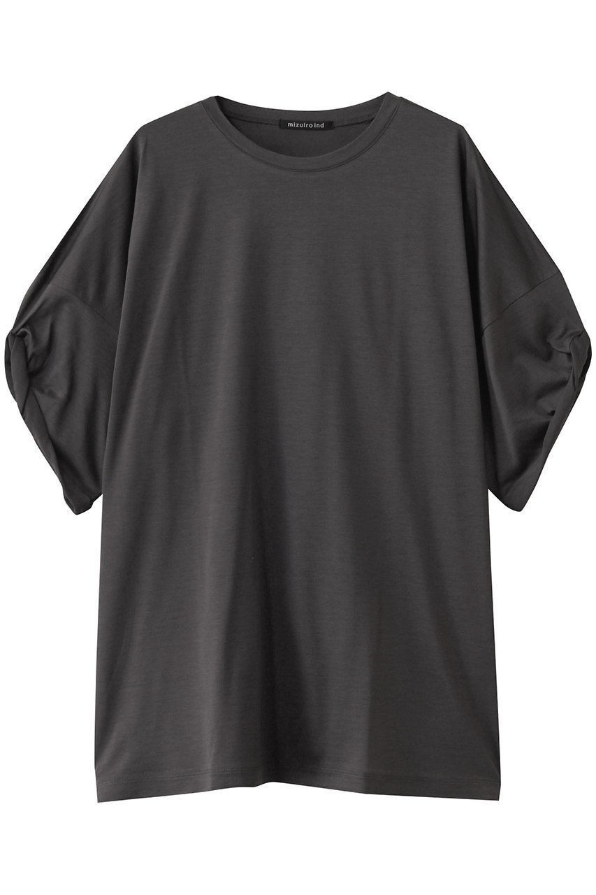 【ミズイロ インド/mizuiro ind】のroll up slv wide T Tシャツ インテリア・キッズ・メンズ・レディースファッション・服の通販 founy(ファニー) 　ファッション　Fashion　レディースファッション　Fashion for Women　トップス・カットソー　Cut & Sew Tops　シャツ・ブラウス・オフィスカジュアル　Elegant Blouses & Button-Ups　ロングTシャツ・Tシャツ　Longline T-Shirts & Tees　カットソー・ベーシックTシャツ　Cut-and-Sewn Tops / Stretch Tees & Basics　なめらか　Smooth, Silky Texture　ショート　Short, Short Length　スリーブ　Sleeve, Long Sleeve / Short Sleeve　ロールアップ　Roll-Up, Cuffed Hem　ワイド　Wide, Wide Fit　夏　Summer　定番　Standard, Basic Item　春　Spring　S/S・春夏　SS, Spring/Summer, Warm Season　c.gray|ID: prp329100004933053 ipo3291000000037026819