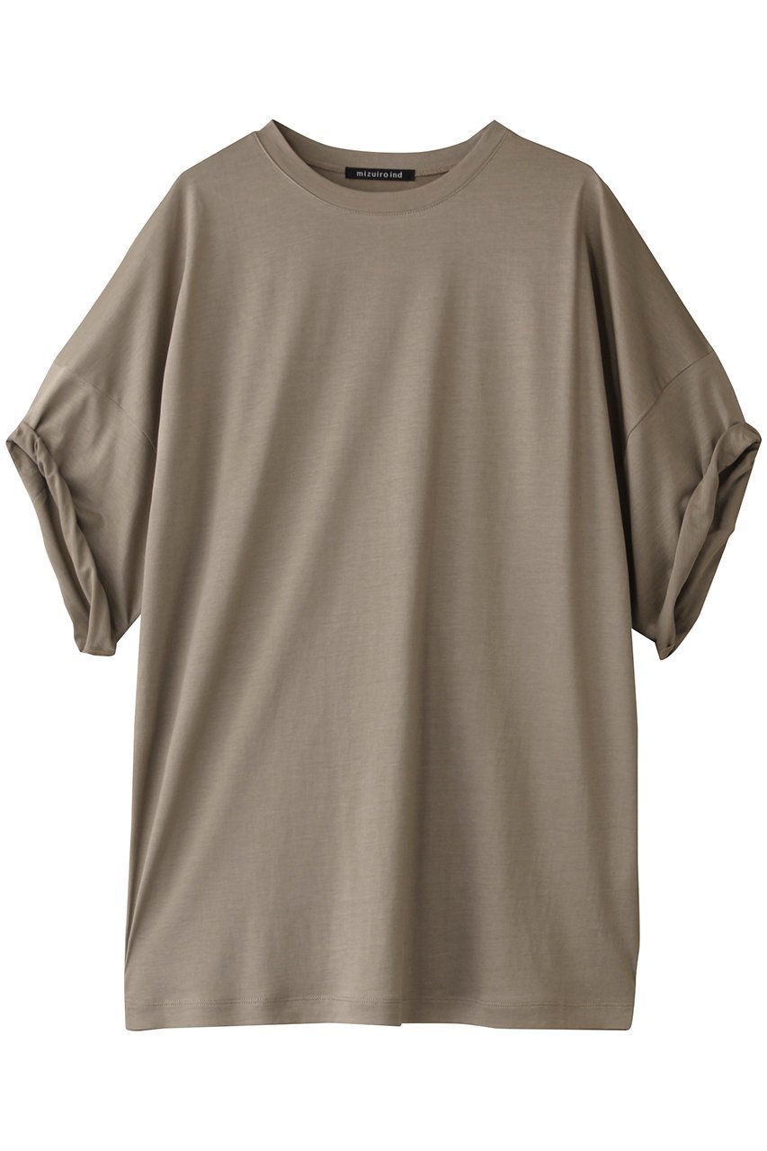 【ミズイロ インド/mizuiro ind】のroll up slv wide T Tシャツ インテリア・キッズ・メンズ・レディースファッション・服の通販 founy(ファニー) 　ファッション　Fashion　レディースファッション　Fashion for Women　トップス・カットソー　Cut & Sew Tops　シャツ・ブラウス・オフィスカジュアル　Elegant Blouses & Button-Ups　ロングTシャツ・Tシャツ　Longline T-Shirts & Tees　カットソー・ベーシックTシャツ　Cut-and-Sewn Tops / Stretch Tees & Basics　なめらか　Smooth, Silky Texture　ショート　Short, Short Length　スリーブ　Sleeve, Long Sleeve / Short Sleeve　ロールアップ　Roll-Up, Cuffed Hem　ワイド　Wide, Wide Fit　夏　Summer　定番　Standard, Basic Item　春　Spring　S/S・春夏　SS, Spring/Summer, Warm Season　beige|ID: prp329100004933053 ipo3291000000037026820