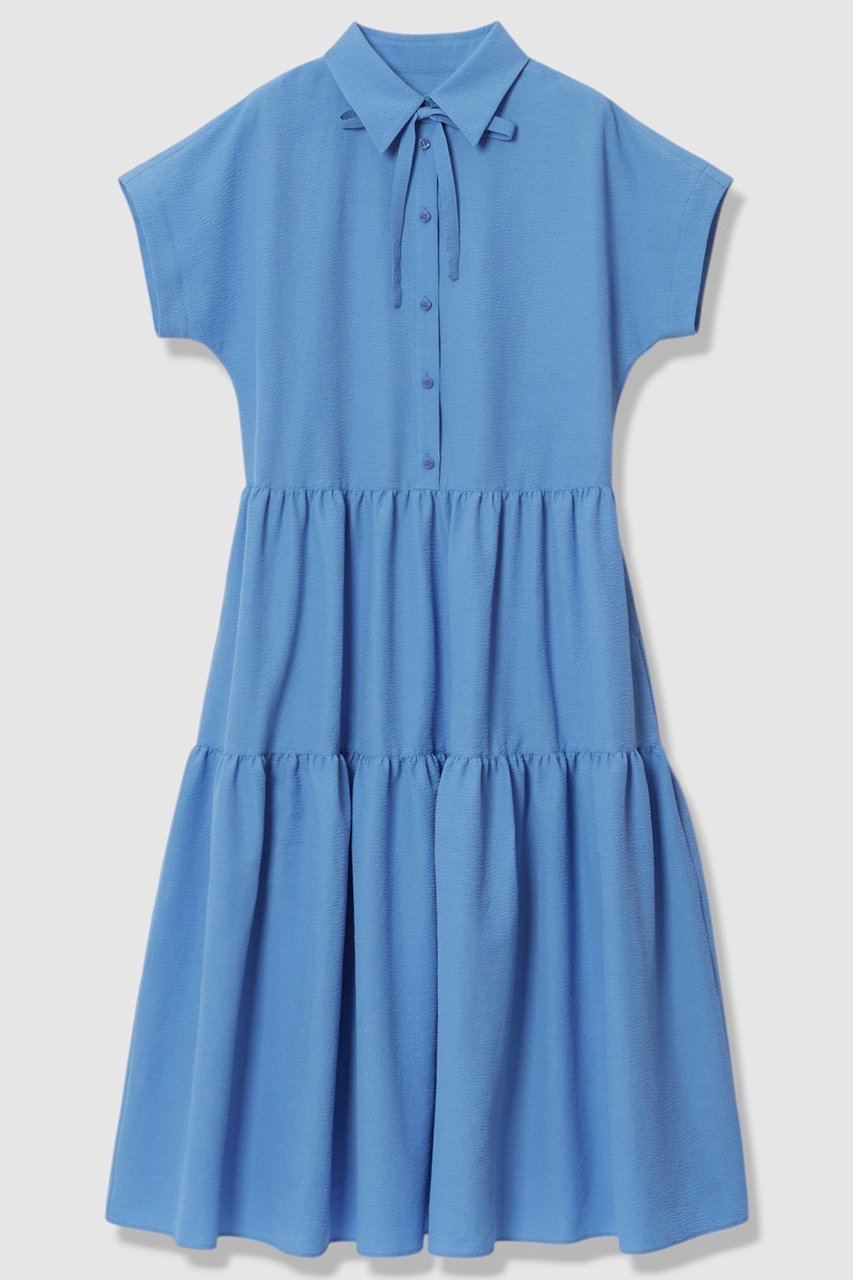 【アナイ/ANAYI】のラミーサッカーティアードシャツ ワンピース 人気、トレンドファッション・服の通販 founy(ファニー) 　ファッション　Fashion　レディースファッション　Fashion for Women　ワンピース　Dresses　シャツワンピース / 1枚で着映えコーデ　Shirt Dresses　チュニック　Tunic Tops & Dresses　エレガント 上品　Elegant　サッカー　Seersucker, Summer Fabric　スタイリッシュ　Stylish, Fashionable　ストレッチ　Stretch, Stretchy Fabric　スリーブ　Sleeve, Long Sleeve / Short Sleeve　チュニック　Tunic, Long Top　ティアードスカート　Tiered Skirt, Flounced Skirt　フレンチ　French, French Style　リネン　Linen, Linen Fabric　リボン　Ribbon, Bow　リュクス　Luxury, Elegant, High-End, Chic　ロング　Long, Long-Length　夏　Summer　新作・新入荷　New Arrivals / New In　 other-1|ID: prp329100004933063 ipo3291000000037026885