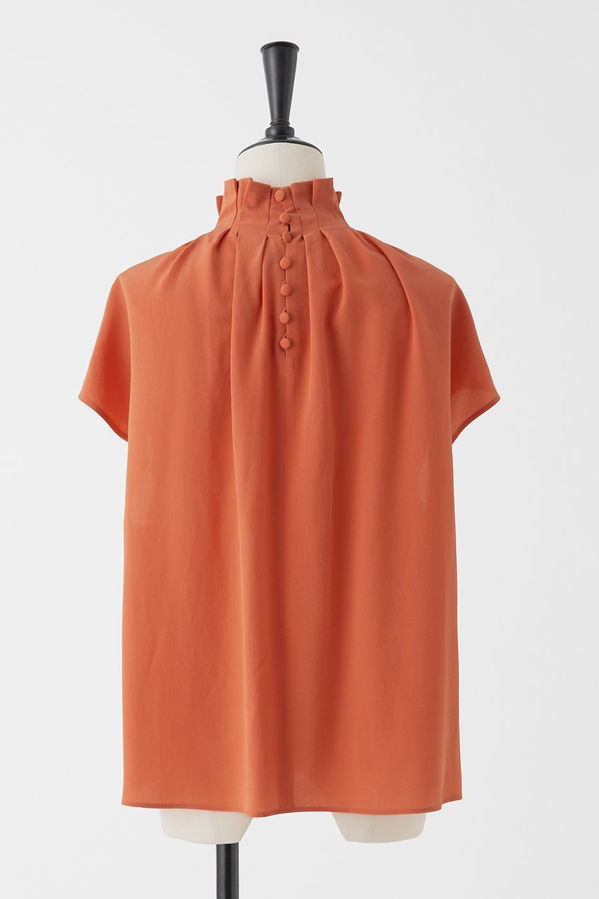 【オーヴィル/EAUVIRE】のタックハイネックブラウス 人気、トレンドファッション・服の通販 founy(ファニー) 　ファッション　Fashion　レディースファッション　Fashion for Women　トップス・カットソー　Cut & Sew Tops　シャツ・ブラウス・オフィスカジュアル　Elegant Blouses & Button-Ups　ショート　Short, Short Length　シルク　Silk, 100% Silk　ジャケット　Jacket, Outerwear　スリーブ　Sleeve, Long Sleeve / Short Sleeve　ドレープ　Drape, Draping Fabric　ハイネック　High Neck, Mock Neck　エレガント 上品　Elegant　新作・新入荷　New Arrivals / New In　other-3|ID: prp329100004933078 ipo3291000000037026996