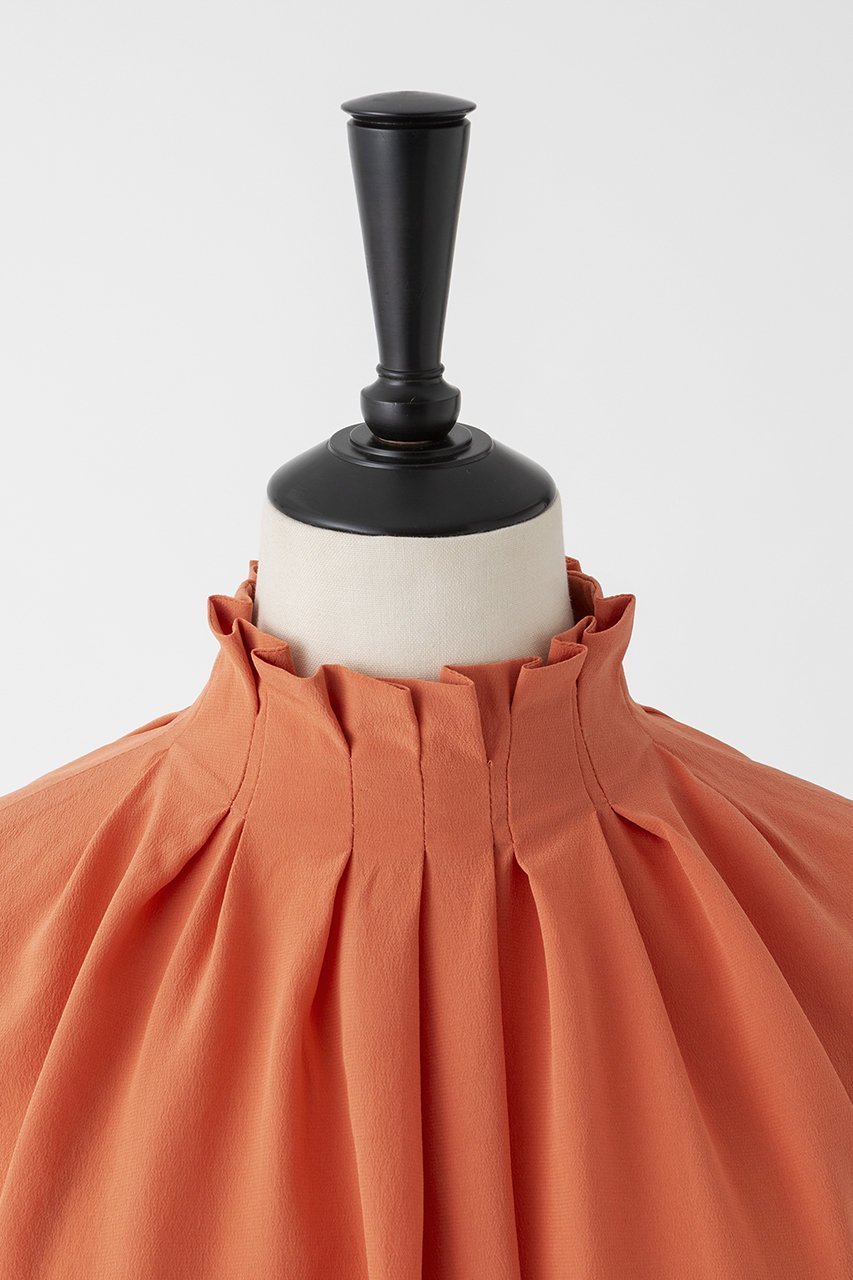 【オーヴィル/EAUVIRE】のタックハイネックブラウス 人気、トレンドファッション・服の通販 founy(ファニー) 　ファッション　Fashion　レディースファッション　Fashion for Women　トップス・カットソー　Cut & Sew Tops　シャツ・ブラウス・オフィスカジュアル　Elegant Blouses & Button-Ups　ショート　Short, Short Length　シルク　Silk, 100% Silk　ジャケット　Jacket, Outerwear　スリーブ　Sleeve, Long Sleeve / Short Sleeve　ドレープ　Drape, Draping Fabric　ハイネック　High Neck, Mock Neck　エレガント 上品　Elegant　新作・新入荷　New Arrivals / New In　other-4|ID: prp329100004933078 ipo3291000000037026997