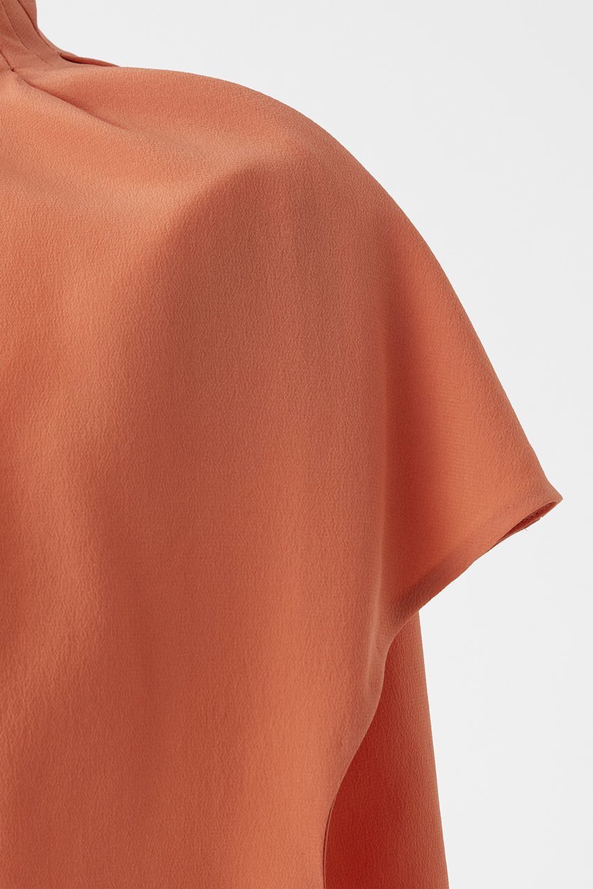 【オーヴィル/EAUVIRE】のタックハイネックブラウス 人気、トレンドファッション・服の通販 founy(ファニー) 　ファッション　Fashion　レディースファッション　Fashion for Women　トップス・カットソー　Cut & Sew Tops　シャツ・ブラウス・オフィスカジュアル　Elegant Blouses & Button-Ups　ショート　Short, Short Length　シルク　Silk, 100% Silk　ジャケット　Jacket, Outerwear　スリーブ　Sleeve, Long Sleeve / Short Sleeve　ドレープ　Drape, Draping Fabric　ハイネック　High Neck, Mock Neck　エレガント 上品　Elegant　新作・新入荷　New Arrivals / New In　other-5|ID: prp329100004933078 ipo3291000000037026998