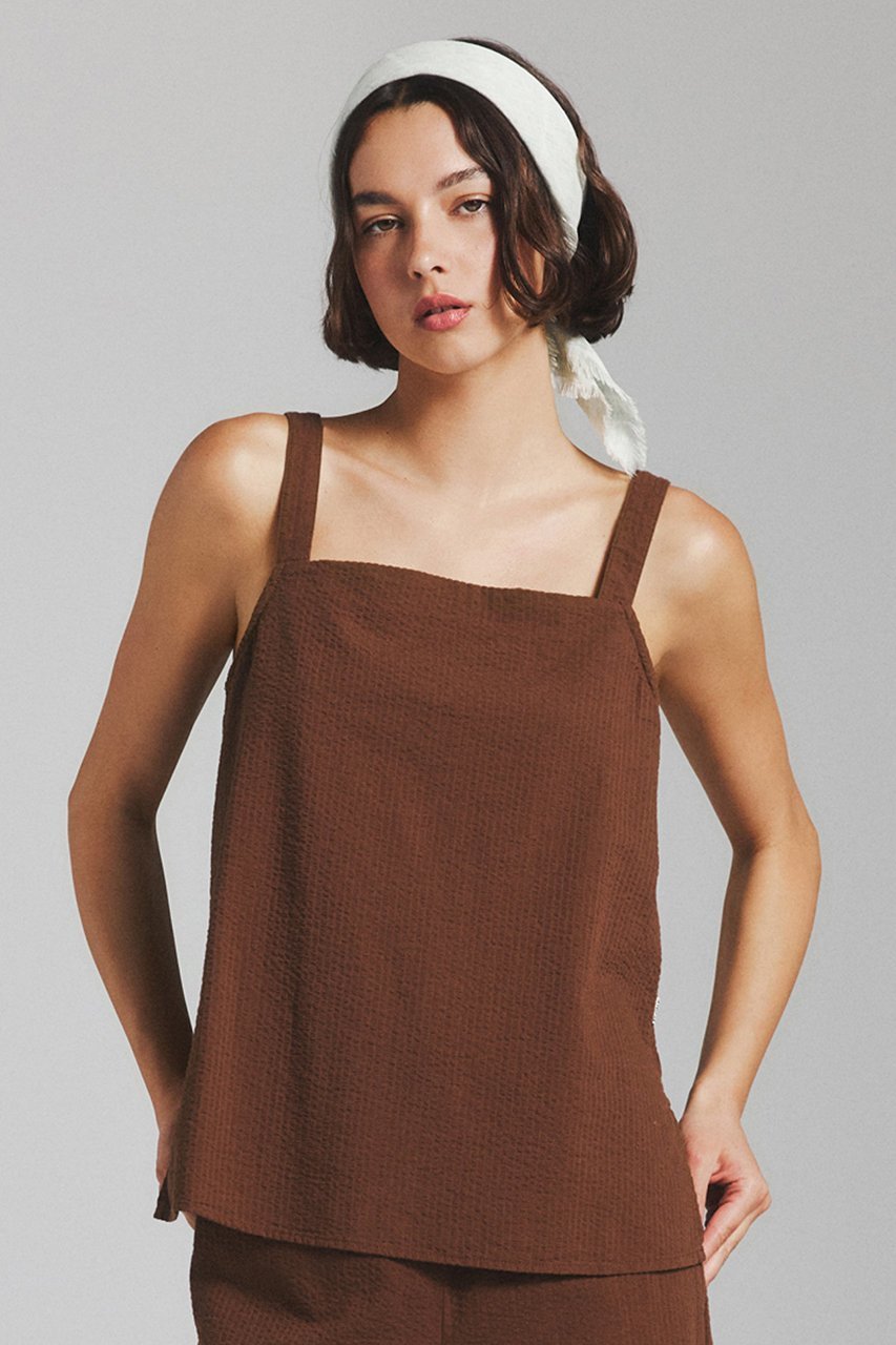 【エコアルフ/ECOALF】のARIA シャツ / ARIA SHIRT WOMAN インテリア・キッズ・メンズ・レディースファッション・服の通販 founy(ファニー) 　ファッション　Fashion　レディースファッション　Fashion for Women　トップス・カットソー　Cut & Sew Tops　キャミソール&ノースリーブ　Camisoles & Sleeveless Tops　シャツ・ブラウス・オフィスカジュアル　Elegant Blouses & Button-Ups　おすすめ　Recommended / Our Picks　オーガニック　Organic Cotton　キャミソール　Camisole, Spaghetti Strap Top　スクエア　Square, Square Shape　セットアップ　Set-Up, Coordinated Outfit　デコルテ　Décolleté, Neckline　ノースリーブ　Sleeveless, No-Sleeve　フィット　Fit, Slim Fit　リラックス　Relax, Relaxed Fit　レギュラー　Regular, Standard Fit　エレガント 上品　Elegant　新作・新入荷　New Arrivals / New In　ブラウン|ID: prp329100004933082 ipo3291000000037027019