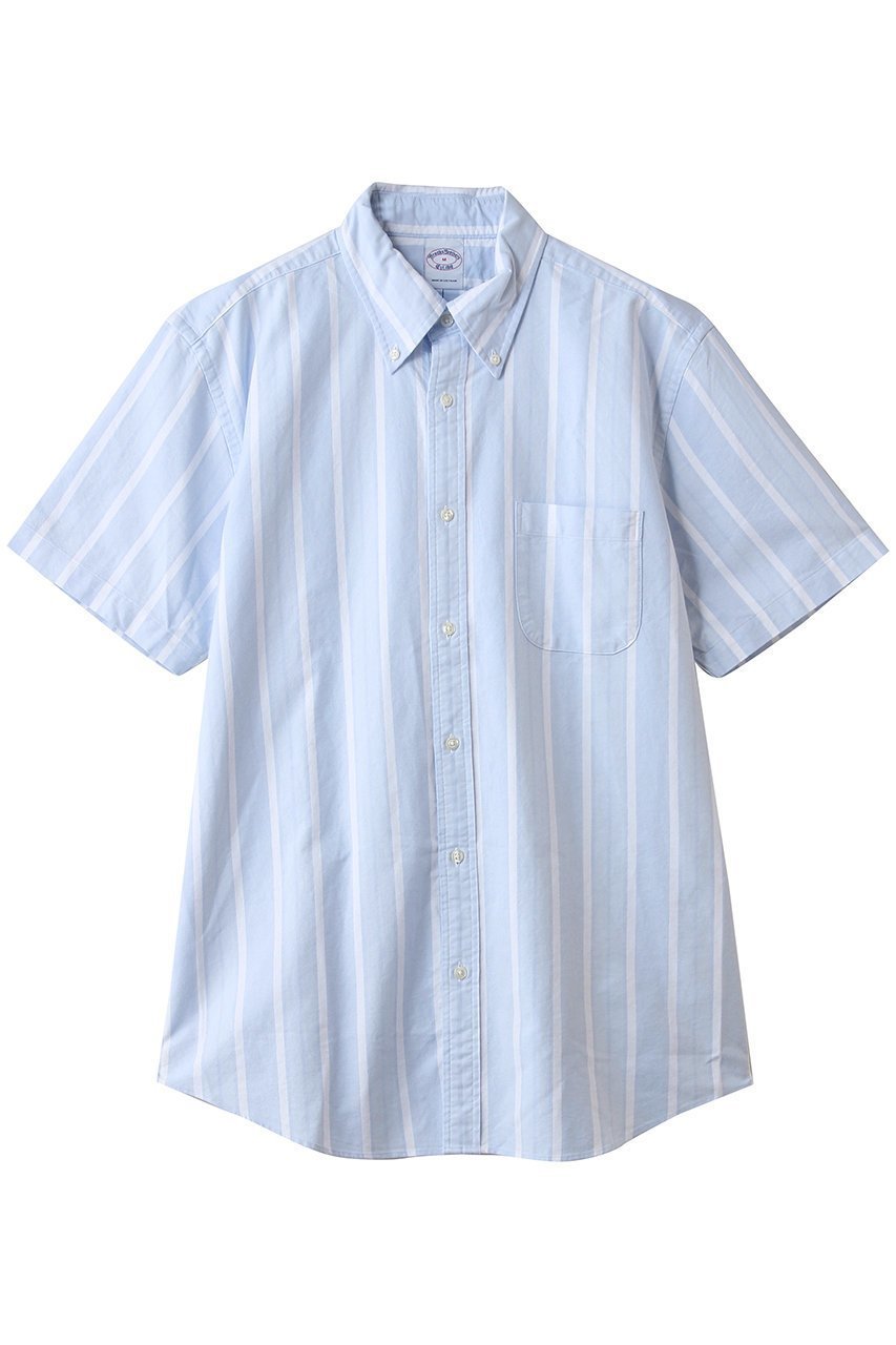 【ブルックス ブラザーズ/Brooks Brothers / MEN】の【MEN】コットン オックスフォード ストライプ ショートスリーブ フライデーシャツ インテリア・キッズ・メンズ・レディースファッション・服の通販 founy(ファニー) 　ファッション　Fashion　メンズファッション　Fashion for Men　ウォッシュ　Washed Finish　ショート　Short, Short Length　ストライプ　Stripe, Striped Pattern　スリーブ　Sleeve, Long Sleeve / Short Sleeve　バランス　Balance, Style Balance　ヴィンテージ　Vintage Style　新作・新入荷　New Arrivals / New In　ライトブルー|ID: prp329100004933086 ipo3291000000037027041