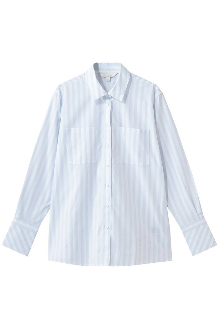 【ブルックス ブラザーズ/Brooks Brothers】のコットンポプリン リラックスフィット ダブルポケット ストライプシャツ インテリア・キッズ・メンズ・レディースファッション・服の通販 founy(ファウニー) https://founy.com/ ファッション Fashion レディースファッション Fashion for Women トップス・カットソー Cut & Sew Tops シャツ・ブラウス・オフィスカジュアル Elegant Blouses & Button-Ups おすすめ Recommended / Our Picks なめらか Smooth, Silky Texture カフス Cuff Design クラシカル Classical, Vintage-Inspired シンプル Simple, Minimal ストライプ Stripe, Striped Pattern スリーブ Sleeve, Long Sleeve / Short Sleeve ダブル Double, Double-Breasted フィット Fit, Slim Fit ボックス Boxy, Box Shape ポケット Pocket, Pocket Detail モダン Modern, Contemporary リラックス Relax, Relaxed Fit ロング Long, Long-Length 長袖 Long Sleeve, Full Sleeve |ID: prp329100004933094 ipo3291000000037241137