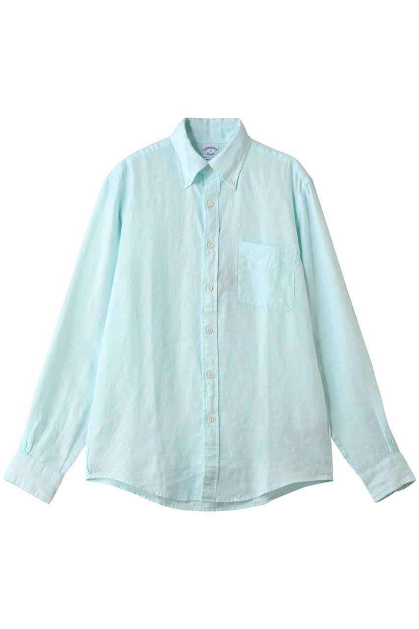 【ブルックス ブラザーズ/Brooks Brothers / MEN】の【MEN】アイリッシュリネン カジュアルシャツ Regular Fit インテリア・キッズ・メンズ・レディースファッション・服の通販 founy(ファニー) 　ファッション　Fashion　メンズファッション　Fashion for Men　吸水　Absorbent, Quick-Dry　ショート　Short, Short Length　スタイリッシュ　Stylish, Fashionable　スリーブ　Sleeve, Long Sleeve / Short Sleeve　センター　Center, Center Line　ダウン　Down, Puffer　ダブル　Double, Double-Breasted　ネップ　Nepp, Slub Yarn　長袖　Long Sleeve, Full Sleeve　フィット　Fit, Slim Fit　プリーツ　Pleats, Pleated　ボックス　Boxy, Box Shape　ポケット　Pocket, Pocket Detail　リネン　Linen, Linen Fabric　レギュラー　Regular, Standard Fit　おすすめ　Recommended / Our Picks　夏　Summer　新作・新入荷　New Arrivals / New In　ブルー|ID: prp329100004933106 ipo3291000000037027184