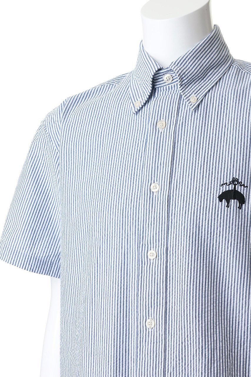 【ブルックス ブラザーズ/Brooks Brothers / MEN】の【MEN】 オンラインストア限定 コットン ビッグGFロゴ シアサッカー ショートスリーブ カジュアルシャツ Traditional Fit 人気、トレンドファッション・服の通販 founy(ファニー) 　ファッション　Fashion　メンズファッション　Fashion for Men　ショート　Short, Short Length　スポーツ　Sports, Activewear　スリーブ　Sleeve, Long Sleeve / Short Sleeve　センター　Center, Center Line　ダウン　Down, Puffer　ビッグ　Big, Oversized　フィット　Fit, Slim Fit　プリーツ　Pleats, Pleated　ボックス　Boxy, Box Shape　ポケット　Pocket, Pocket Detail　半袖　Short Sleeve, Half Sleeve　夏　Summer　新作・新入荷　New Arrivals / New In　other-5|ID: prp329100004933109 ipo3291000000037027203