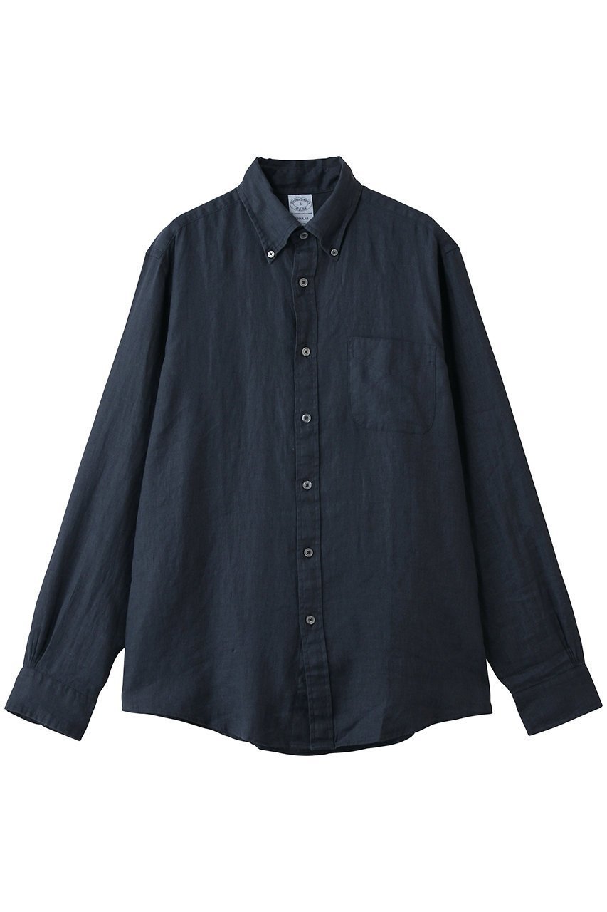 【ブルックス ブラザーズ/Brooks Brothers / MEN】の【MEN】アイリッシュリネン ソリッド カジュアルシャツ Regular Fit インテリア・キッズ・メンズ・レディースファッション・服の通販 founy(ファニー) 　ファッション　Fashion　メンズファッション　Fashion for Men　吸水　Absorbent, Quick-Dry　シンプル　Simple, Minimal　ジャケット　Jacket, Outerwear　スポーツ　Sports, Activewear　スリーブ　Sleeve, Long Sleeve / Short Sleeve　センター　Center, Center Line　ダウン　Down, Puffer　ダブル　Double, Double-Breasted　ネップ　Nepp, Slub Yarn　長袖　Long Sleeve, Full Sleeve　フィット　Fit, Slim Fit　プリーツ　Pleats, Pleated　ボックス　Boxy, Box Shape　ポケット　Pocket, Pocket Detail　リネン　Linen, Linen Fabric　レギュラー　Regular, Standard Fit　ロング　Long, Long-Length　おすすめ　Recommended / Our Picks　新作・新入荷　New Arrivals / New In　ネイビー|ID: prp329100004933113 ipo3291000000037027221