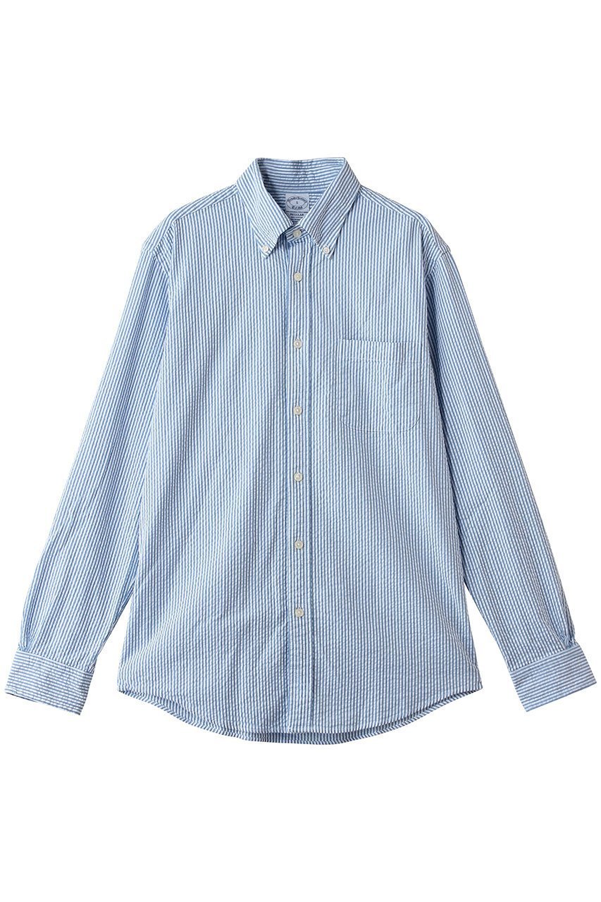 【ブルックス ブラザーズ/Brooks Brothers / MEN】の【MEN】ストレッチコットン シアサッカー ストライプ カジュアルシャツ Regular Fit 人気、トレンドファッション・服の通販 founy(ファニー) 　ファッション　Fashion　メンズファッション　Fashion for Men　ストライプ　Stripe, Striped Pattern　ストレッチ　Stretch, Stretchy Fabric　スポーツ　Sports, Activewear　スリーブ　Sleeve, Long Sleeve / Short Sleeve　センター　Center, Center Line　ダウン　Down, Puffer　ダブル　Double, Double-Breasted　長袖　Long Sleeve, Full Sleeve　フィット　Fit, Slim Fit　プリーツ　Pleats, Pleated　ボックス　Boxy, Box Shape　ポケット　Pocket, Pocket Detail　レギュラー　Regular, Standard Fit　ロング　Long, Long-Length　夏　Summer　新作・新入荷　New Arrivals / New In　 other-1|ID: prp329100004933116 ipo3291000000037027238