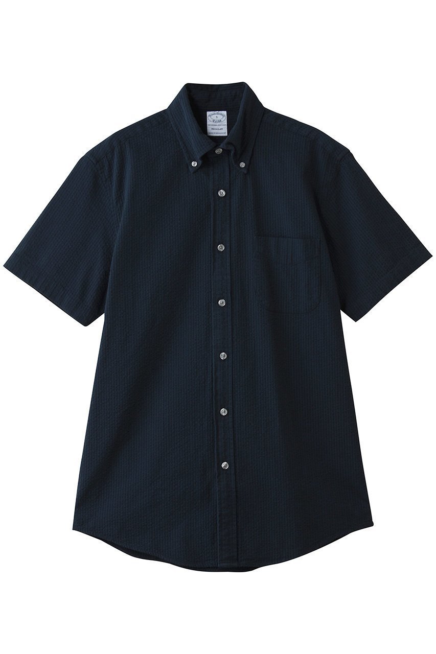 【ブルックス ブラザーズ/Brooks Brothers / MEN】の【MEN】ストレッチコットン シアサッカー ソリッド ショートスリーブ カジュアルシャツ Regular Fit インテリア・キッズ・メンズ・レディースファッション・服の通販 founy(ファニー) 　ファッション　Fashion　メンズファッション　Fashion for Men　おすすめ　Recommended / Our Picks　ショート　Short, Short Length　シンプル　Simple, Minimal　ストレッチ　Stretch, Stretchy Fabric　スポーツ　Sports, Activewear　スリーブ　Sleeve, Long Sleeve / Short Sleeve　センター　Center, Center Line　ダウン　Down, Puffer　フィット　Fit, Slim Fit　プリーツ　Pleats, Pleated　ボックス　Boxy, Box Shape　ポケット　Pocket, Pocket Detail　レギュラー　Regular, Standard Fit　半袖　Short Sleeve, Half Sleeve　夏　Summer　新作・新入荷　New Arrivals / New In　無地　Plain, Solid Color　ネイビー|ID: prp329100004933117 ipo3291000000037027245