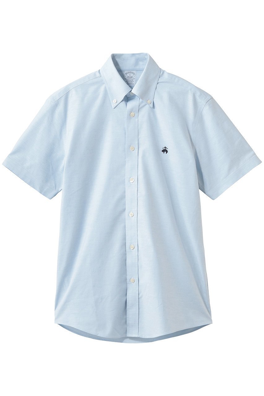 【ブルックス ブラザーズ/Brooks Brothers / MEN】の【MEN】ストレッチコットン GFロゴ ショートスリーブ カジュアルシャツ Regular Fit インテリア・キッズ・メンズ・レディースファッション・服の通販 founy(ファニー) 　ファッション　Fashion　メンズファッション　Fashion for Men　ショート　Short, Short Length　ストレッチ　Stretch, Stretchy Fabric　スポーツ　Sports, Activewear　スリーブ　Sleeve, Long Sleeve / Short Sleeve　センター　Center, Center Line　ダウン　Down, Puffer　定番　Standard, Basic Item　フィット　Fit, Slim Fit　プリーツ　Pleats, Pleated　ボックス　Boxy, Box Shape　ポケット　Pocket, Pocket Detail　半袖　Short Sleeve, Half Sleeve　レギュラー　Regular, Standard Fit　おすすめ　Recommended / Our Picks　夏　Summer　新作・新入荷　New Arrivals / New In　ライトブルー|ID: prp329100004933119 ipo3291000000037027255