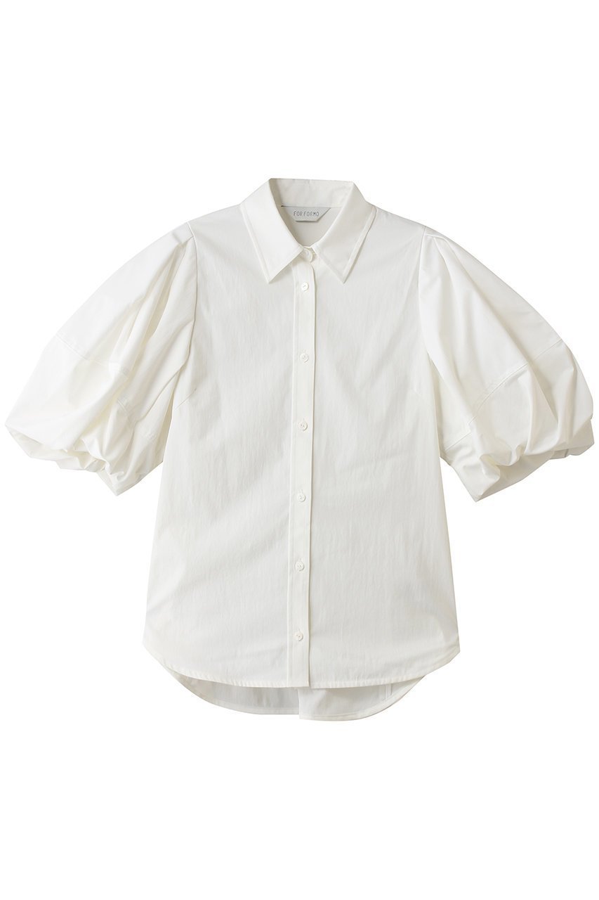 【フォルフォルモ/FORFORMO】のTuck Puff Sleeve Shirt インテリア・キッズ・メンズ・レディースファッション・服の通販 founy(ファニー) 　ファッション　Fashion　レディースファッション　Fashion for Women　トップス・カットソー　Cut & Sew Tops　シャツ・ブラウス・オフィスカジュアル　Elegant Blouses & Button-Ups　ショート　Short, Short Length　スリーブ　Sleeve, Long Sleeve / Short Sleeve　センター　Center, Center Line　バルーン　Balloon, Balloon Silhouette　ボトム　Bottoms, Lower Wear　マニッシュ　Mannish, Boyish　エレガント 上品　Elegant　新作・新入荷　New Arrivals / New In　ホワイト|ID: prp329100004933133 ipo3291000000037027325
