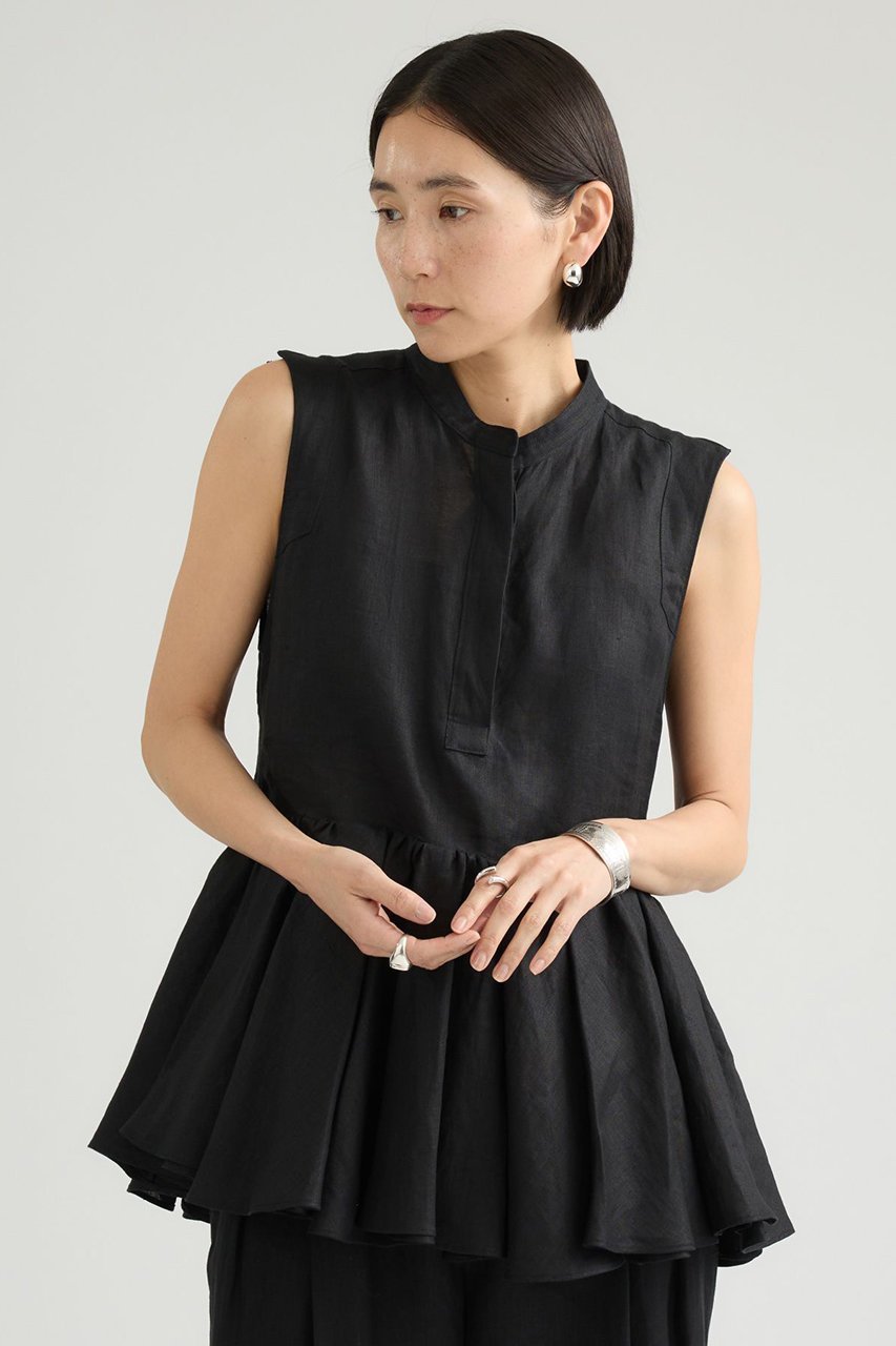 【カオス/Chaos】のカターニャチャンパカブラウス 人気、トレンドファッション・服の通販 founy(ファニー) 　ファッション　Fashion　レディースファッション　Fashion for Women　トップス・カットソー　Cut & Sew Tops　キャミソール&ノースリーブ　Camisoles & Sleeveless Tops　シャツ・ブラウス・オフィスカジュアル　Elegant Blouses & Button-Ups　キャンバス　Canvas, Canvas Fabric　吸水　Absorbent, Quick-Dry　定番　Standard, Basic Item　ノースリーブ　Sleeveless, No-Sleeve　フランス　France, French　フリル　Frill, Ruffle　フレンチ　French, French Style　ペプラム　Peplum, Flared Hem　ボトム　Bottoms, Lower Wear　リネン　Linen, Linen Fabric　ワッシャー　Washer, Crinkled Finish　おすすめ　Recommended / Our Picks　夏　Summer　エレガント 上品　Elegant　新作・新入荷　New Arrivals / New In　other-2|ID: prp329100004933142 ipo3291000000037027382