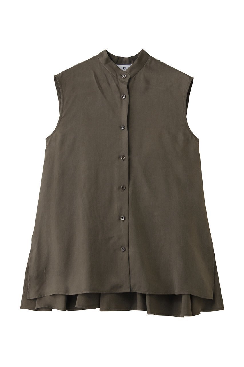 【プルミエ アロンディスモン/1er Arrondissement】のキュプラフィブリルノースリーブシャツ 人気、トレンドファッション・服の通販 founy(ファニー) 　ファッション　Fashion　レディースファッション　Fashion for Women　トップス・カットソー　Cut & Sew Tops　キャミソール&ノースリーブ　Camisoles & Sleeveless Tops　シャツ・ブラウス・オフィスカジュアル　Elegant Blouses & Button-Ups　キュプラ　Cupro, Eco Fabric　ギャザー　Gathered, Ruffled　ノースリーブ　Sleeveless, No-Sleeve　フロント　Front, Front Design　夏　Summer　定番　Standard, Basic Item　新作・新入荷　New Arrivals / New In　春　Spring　S/S・春夏　SS, Spring/Summer, Warm Season　 other-1|ID: prp329100004933143 ipo3291000000037027389