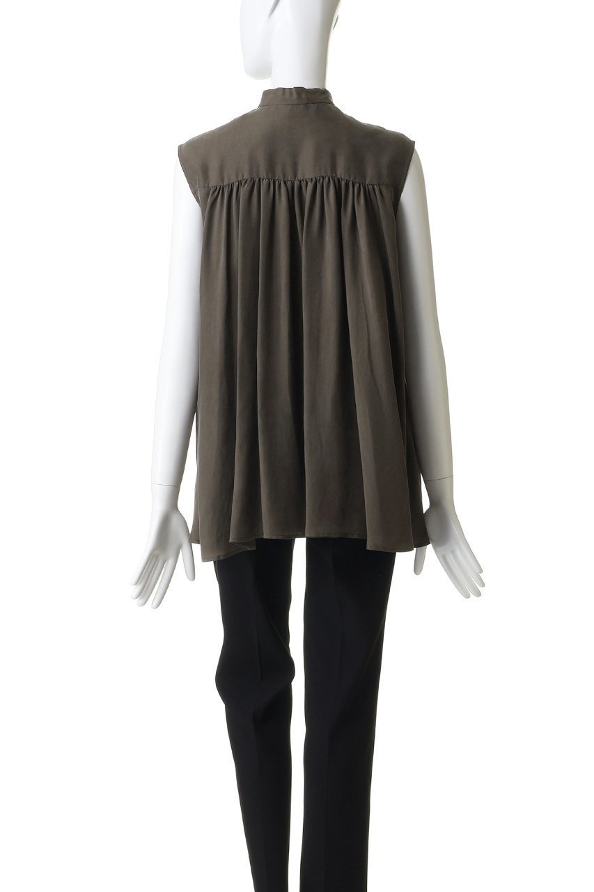 【プルミエ アロンディスモン/1er Arrondissement】のキュプラフィブリルノースリーブシャツ 人気、トレンドファッション・服の通販 founy(ファニー) 　ファッション　Fashion　レディースファッション　Fashion for Women　トップス・カットソー　Cut & Sew Tops　キャミソール&ノースリーブ　Camisoles & Sleeveless Tops　シャツ・ブラウス・オフィスカジュアル　Elegant Blouses & Button-Ups　キュプラ　Cupro, Eco Fabric　ギャザー　Gathered, Ruffled　ノースリーブ　Sleeveless, No-Sleeve　フロント　Front, Front Design　夏　Summer　定番　Standard, Basic Item　新作・新入荷　New Arrivals / New In　春　Spring　S/S・春夏　SS, Spring/Summer, Warm Season　other-4|ID: prp329100004933143 ipo3291000000037027396