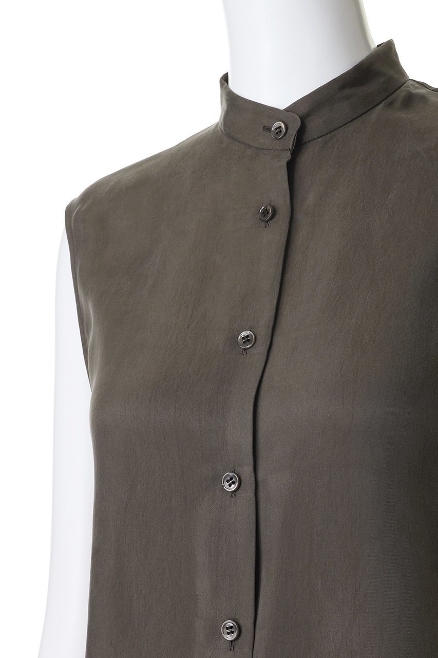 【プルミエ アロンディスモン/1er Arrondissement】のキュプラフィブリルノースリーブシャツ 人気、トレンドファッション・服の通販 founy(ファニー) 　ファッション　Fashion　レディースファッション　Fashion for Women　トップス・カットソー　Cut & Sew Tops　キャミソール&ノースリーブ　Camisoles & Sleeveless Tops　シャツ・ブラウス・オフィスカジュアル　Elegant Blouses & Button-Ups　キュプラ　Cupro, Eco Fabric　ギャザー　Gathered, Ruffled　ノースリーブ　Sleeveless, No-Sleeve　フロント　Front, Front Design　夏　Summer　定番　Standard, Basic Item　新作・新入荷　New Arrivals / New In　春　Spring　S/S・春夏　SS, Spring/Summer, Warm Season　other-5|ID: prp329100004933143 ipo3291000000037027399