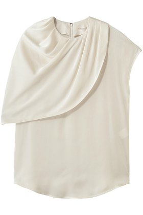 【デザイン ワークス/DESIGN WORKS】の【セットアップ対応】サテンアシンメトリーケープブラウス 人気、トレンドファッション・服の通販 founy(ファニー) ファッション Fashion レディースファッション Fashion for Women トップス・カットソー Cut & Sew Tops シャツ・ブラウス・オフィスカジュアル Elegant Blouses & Button-Ups アシンメトリー Asymmetrical Style サテン Satin, Glossy Fabric ショート Short, Short Length スリーブ Sleeve, Long Sleeve / Short Sleeve セットアップ Set-Up, Coordinated Outfit フレア Flare, Flared ボトム Bottoms, Lower Wear エレガント 上品 Elegant 新作・新入荷 New Arrivals / New In |ID:prp329100004933146