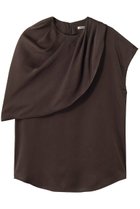 【デザイン ワークス/DESIGN WORKS】の【セットアップ対応】サテンアシンメトリーケープブラウス 人気、トレンドファッション・服の通販 founy(ファニー) ファッション Fashion レディースファッション Fashion for Women トップス・カットソー Cut & Sew Tops シャツ・ブラウス・オフィスカジュアル Elegant Blouses & Button-Ups アシンメトリー Asymmetrical Style サテン Satin, Glossy Fabric ショート Short, Short Length スリーブ Sleeve, Long Sleeve / Short Sleeve セットアップ Set-Up, Coordinated Outfit フレア Flare, Flared ボトム Bottoms, Lower Wear エレガント 上品 Elegant 新作・新入荷 New Arrivals / New In thumbnail ブラウン|ID: prp329100004933146 ipo3291000000037027407