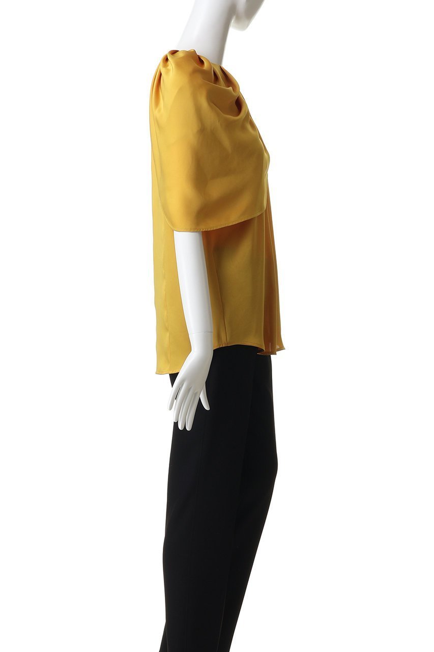 【デザイン ワークス/DESIGN WORKS】の【セットアップ対応】サテンアシンメトリーケープブラウス 人気、トレンドファッション・服の通販 founy(ファニー) 　ファッション　Fashion　レディースファッション　Fashion for Women　トップス・カットソー　Cut & Sew Tops　シャツ・ブラウス・オフィスカジュアル　Elegant Blouses & Button-Ups　アシンメトリー　Asymmetrical Style　サテン　Satin, Glossy Fabric　ショート　Short, Short Length　スリーブ　Sleeve, Long Sleeve / Short Sleeve　セットアップ　Set-Up, Coordinated Outfit　フレア　Flare, Flared　ボトム　Bottoms, Lower Wear　エレガント 上品　Elegant　新作・新入荷　New Arrivals / New In　other-3|ID: prp329100004933146 ipo3291000000037027409