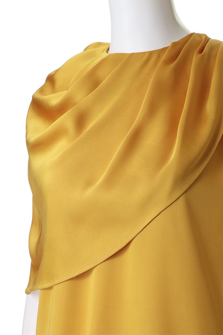 【デザイン ワークス/DESIGN WORKS】の【セットアップ対応】サテンアシンメトリーケープブラウス 人気、トレンドファッション・服の通販 founy(ファニー) 　ファッション　Fashion　レディースファッション　Fashion for Women　トップス・カットソー　Cut & Sew Tops　シャツ・ブラウス・オフィスカジュアル　Elegant Blouses & Button-Ups　アシンメトリー　Asymmetrical Style　サテン　Satin, Glossy Fabric　ショート　Short, Short Length　スリーブ　Sleeve, Long Sleeve / Short Sleeve　セットアップ　Set-Up, Coordinated Outfit　フレア　Flare, Flared　ボトム　Bottoms, Lower Wear　エレガント 上品　Elegant　新作・新入荷　New Arrivals / New In　other-5|ID: prp329100004933146 ipo3291000000037027411