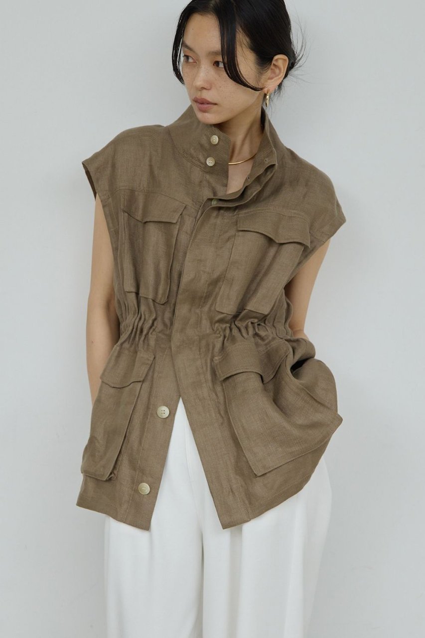 【ガリャルダガランテ/GALLARDAGALANTE】のフレンチリネンジレ 人気、トレンドファッション・服の通販 founy(ファニー) 　ファッション　Fashion　レディースファッション　Fashion for Women　アウター　Coat / Outerwear Collection　レディースジャケット・軽アウター　Jackets　エレガント 上品　Elegant　ジャケット　Jacket, Outerwear　スリーブ　Sleeve, Long Sleeve / Short Sleeve　フレンチ　French, French Style　ベスト　Vest, Waistcoat　ミリタリー　Military, Army Style　新作・新入荷　New Arrivals / New In　other-5|ID: prp329100004933156 ipo3291000000037027472